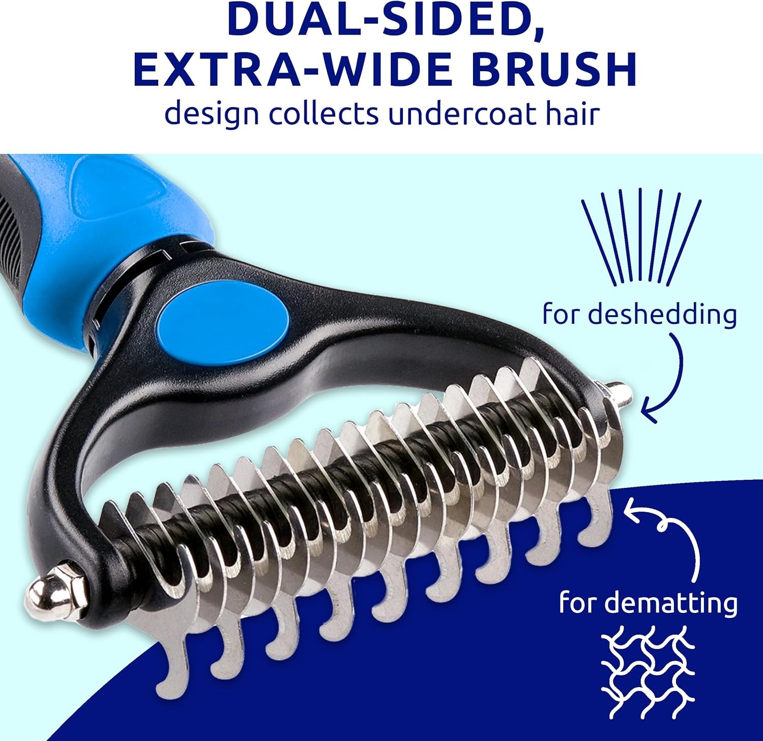 Deshedding Dog Brush for Shedding – Cat Brushes for Indoor Cats, Double-Sided Cat Brush Deshedding & Grooming Tool for Long Haired and Short Haired Dogs, Skin-Friendly