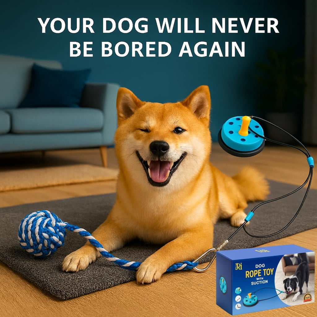 Dog Rope Toy with Suction - Perfect Dog Toys for Aggressive Chewers - Nearly Indestructible & Stimulating - Suitable for Large & Small Dogs & Puppies