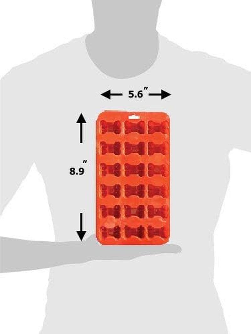 Mini Dog Bone Silicone Mold, 18-Cavity Orange Bone Shaped Mold for Homemade Dog Treats, Chocolate, Candy, Gummies, Fondant, Ice Cubes, Soap, Wax Melts and DIY Crafts
