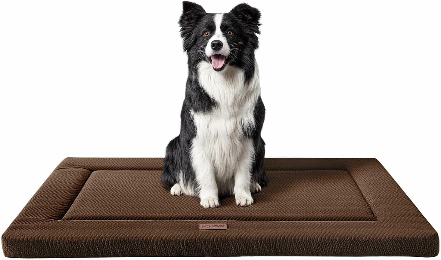 Dog Bed for Crate, Medium/Large Dogs Crate Bed,Washable Dog Beds Kennel Mat | Pet Beds Mat W/ Soft Wavy Plush Comfortable Anti-Slip Sleeping Mattress for Dogs & Cats,Gray