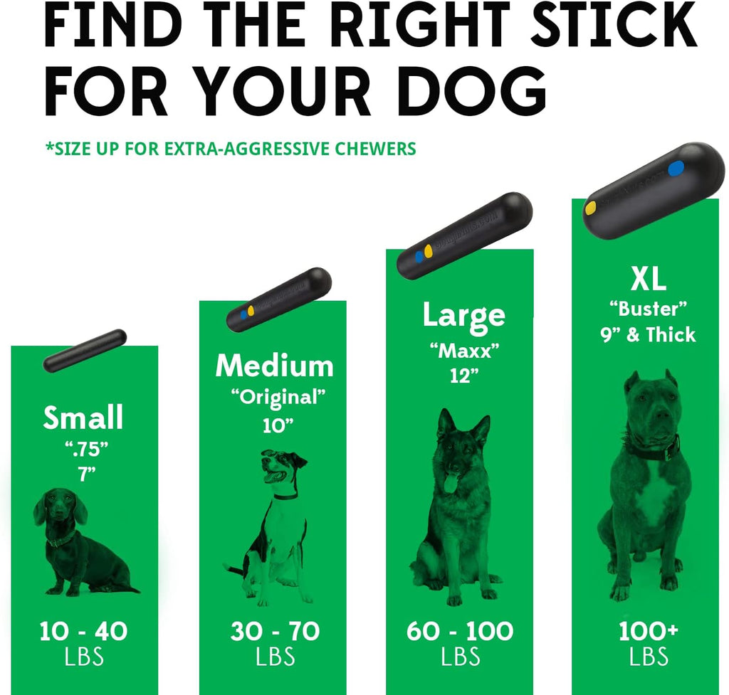 — Dog Toys for Aggressive Chewers | Virtually Indestructible Dog Toys for Breeds Such as Pit Bulls and German Shepherds | Heavy Duty Rubber Stick Toy | Large