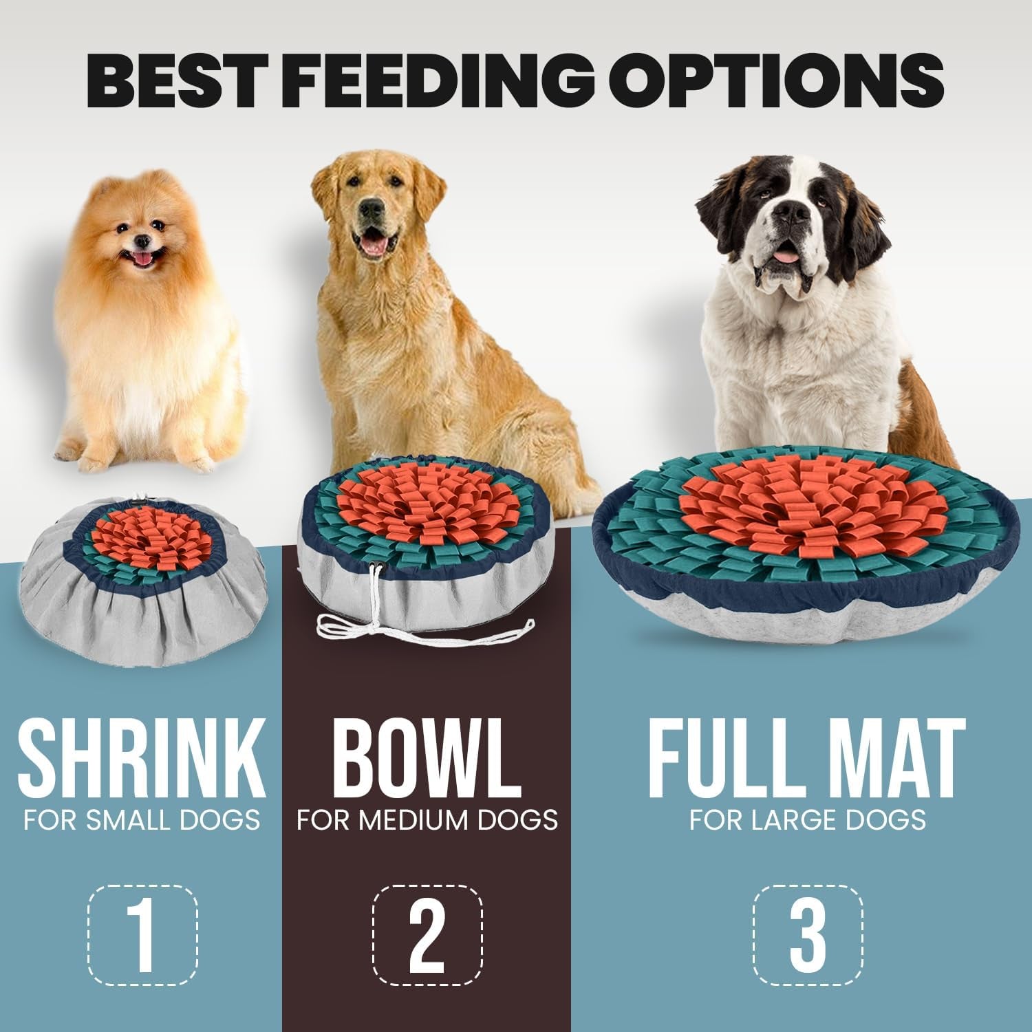 Snuffle Mat for Dogs - Adjustable Interactive Puzzle Toy for Large & Small Breed Slow Feeder for Mental Stimulation & Stress Relief Encourages Natural Foraging Ideal for Indoor & Outdoor Use