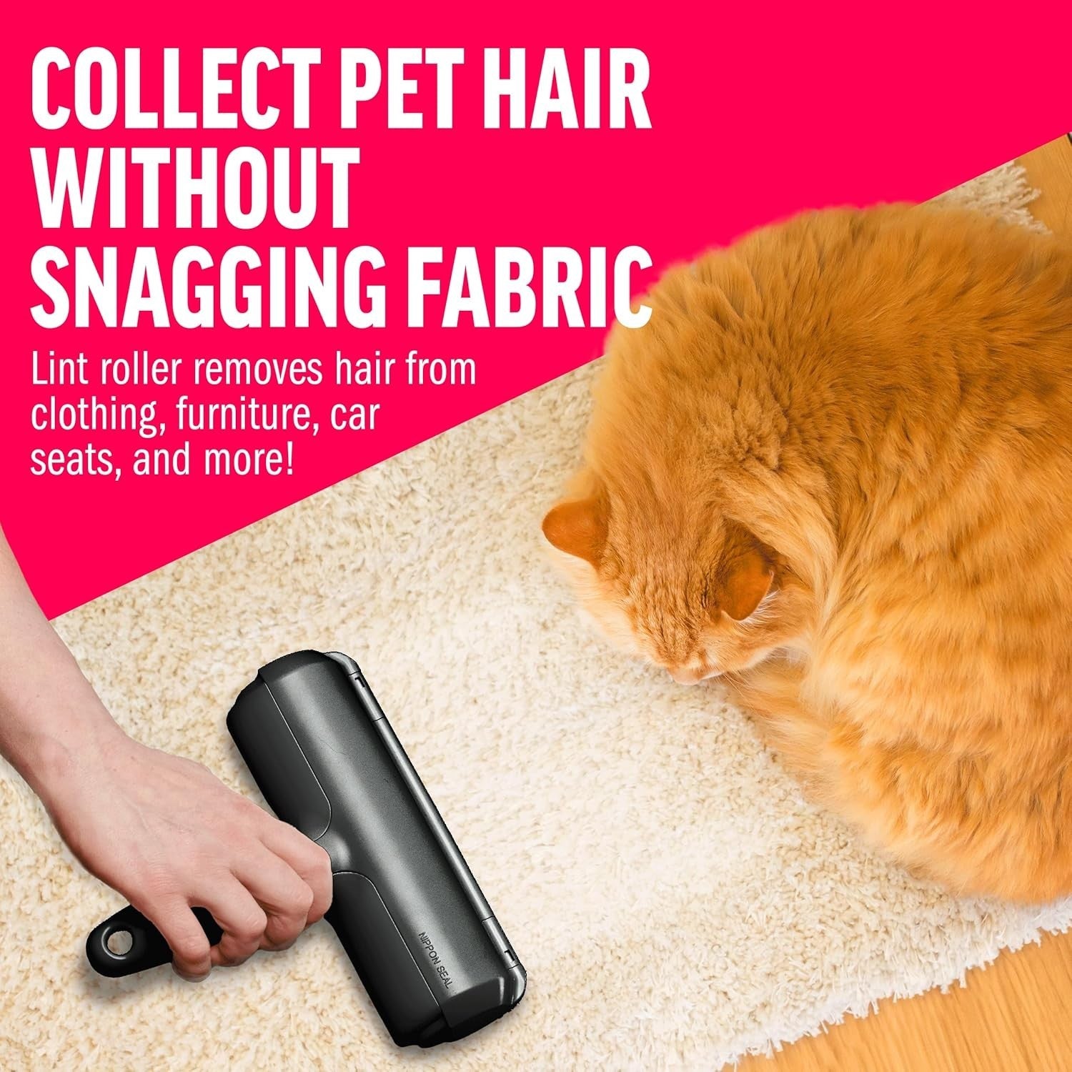 Pet Hair Remover – Size Reusable Lint Roller for Cat & Dog Hair on Furniture...