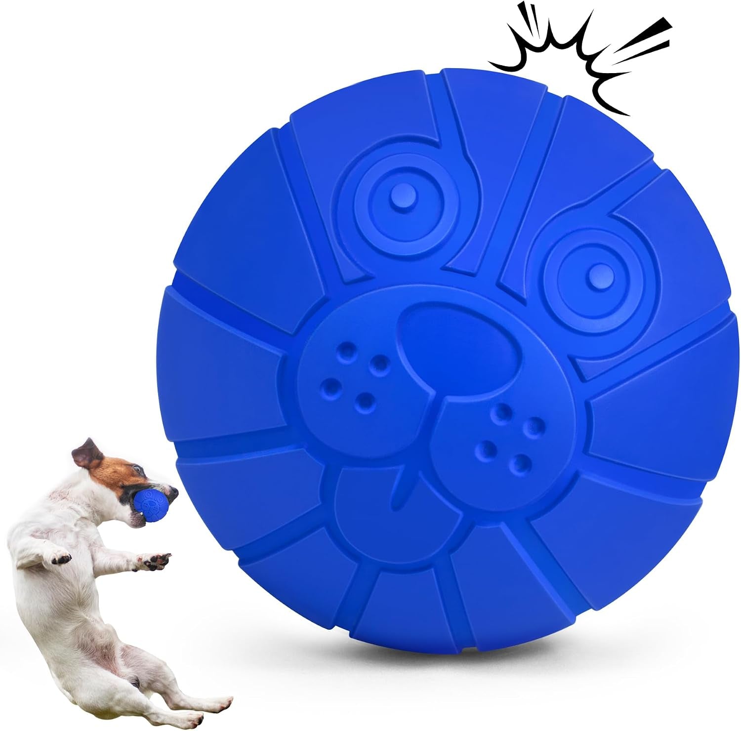 Indestructible Squeaky Dog Balls for Aggressive Chewers, Interactive Dog Toys to Keep Them Busy, Dog Chew Toys for Aggressive Chewers, Rubber Squeaky Balls for Dogs to Relieves Anxiety