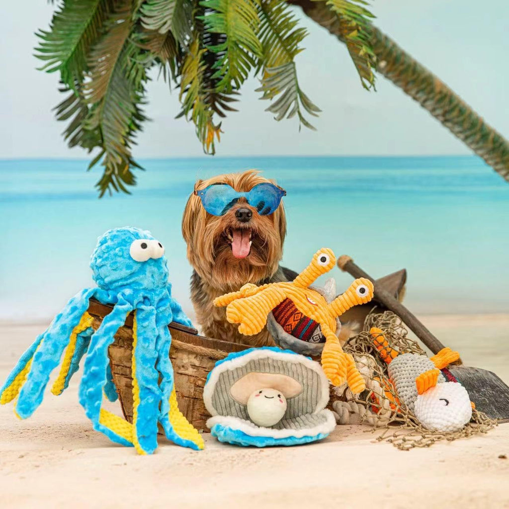 4 Packs Crinkle Squeaky Dog Toys for Aggressive Chewers, Tough Durable Stuffed Plush Rope Tug Puppy Chew Toy for Small Medium Large Breeds