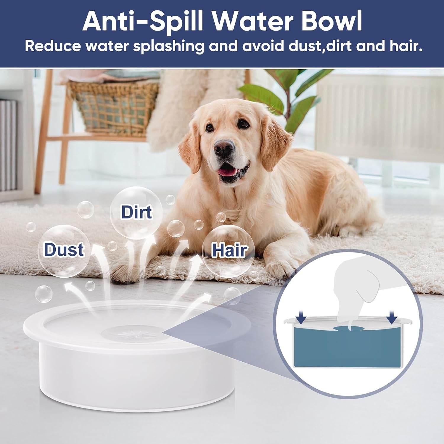Elevated Dog Bowls Large Breed Raised Dogs Bowl Stand Large/Medium Sized Dog Slow Feeder Dogs Bowls Food Water Stands 5 Heights Adjustable 9/11/12/14In Pet Feeder Dish Station