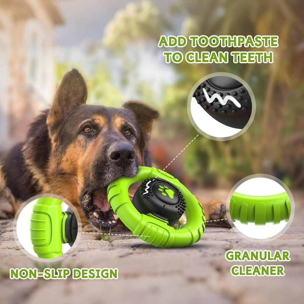 Dog Toys for Aggressive Chewers Large Medium Breed, Indestructible Squeaky Dog Chew Toys, Tough Nylon Rubber Interactive Dog Toys to Keep Them Busy
