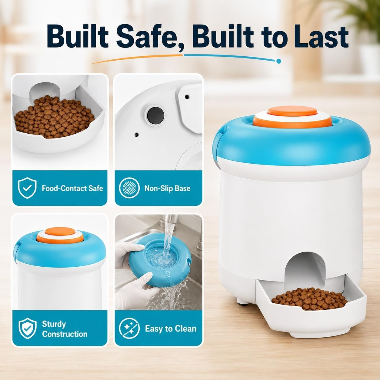 Interactive Dog Treat Dispenser Toy with Remote Button, Dog Puzzle Feeder & Slow Feeder for Bored Dogs, Mental Stimulation Reward Training Toy with 8 DIY Stickers