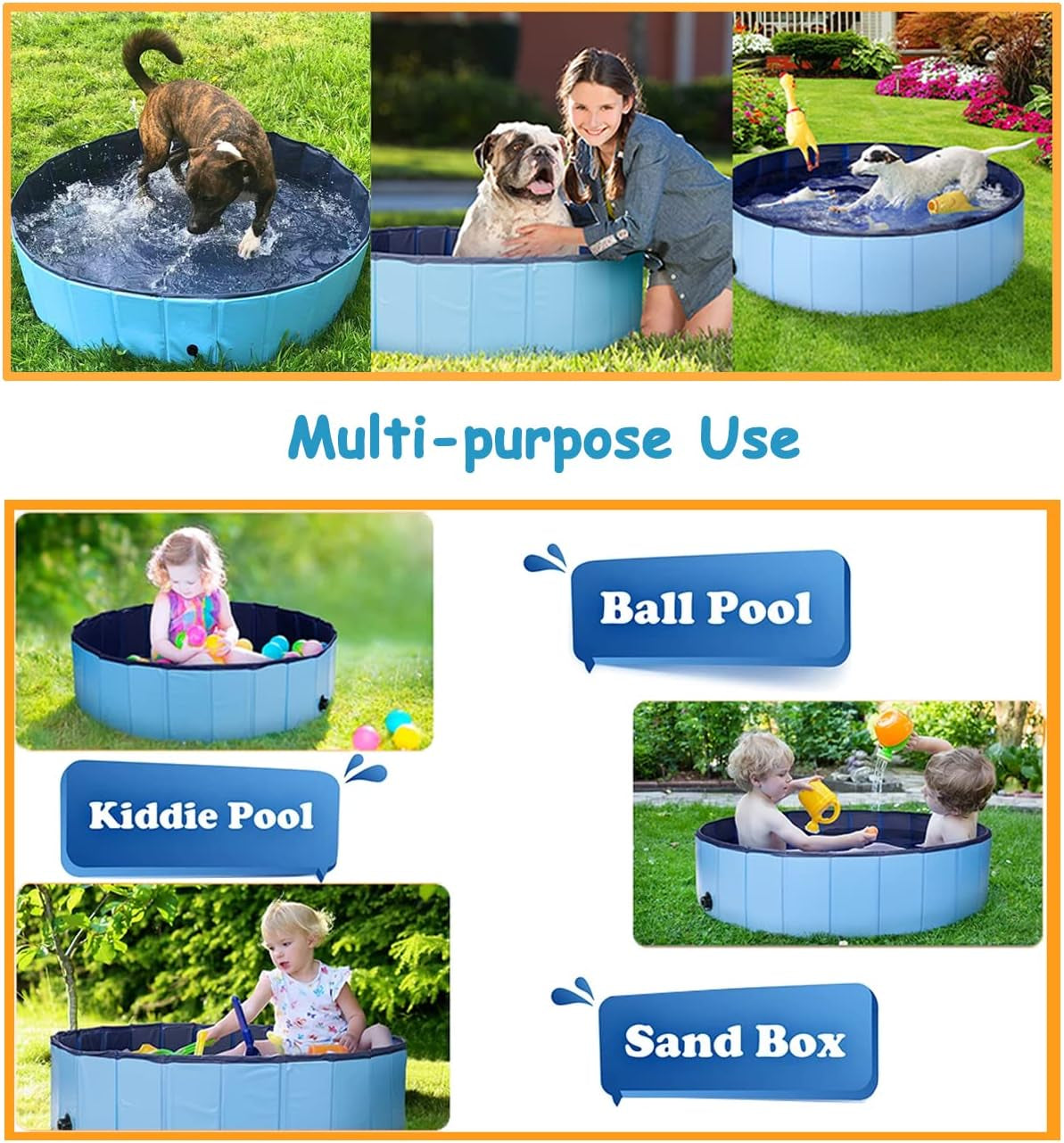Dog Pool Foldable Dog Pool Pet Pool Swimming Pool Portable Suitable for Indoor and Outdoor Use (40X12In)