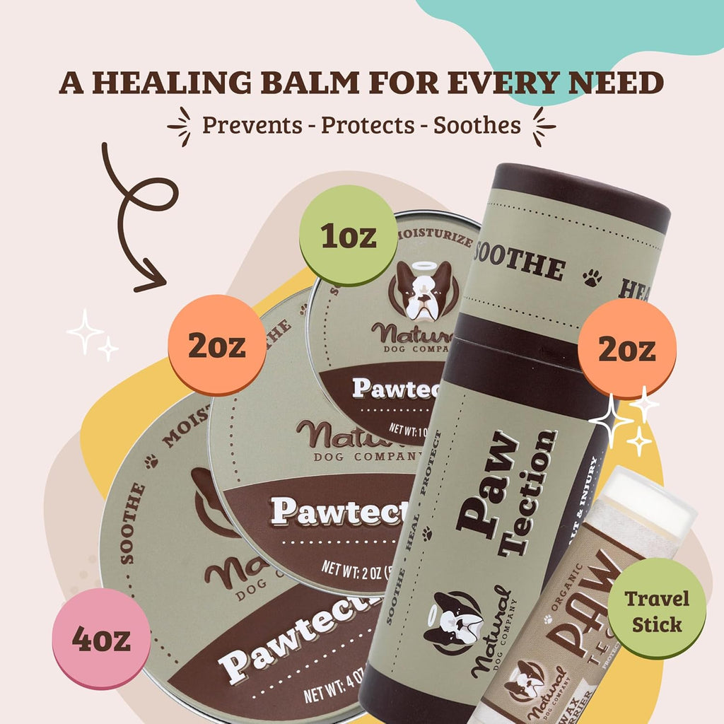 Pawtection Dog Paw Wax, 2 Oz Tin | Hot Pavement Protection, Sand, Asphalt & Trails, Waxy Barrier Balm, Non-Toxic & Lick Safe, Summer Walks, Hiking & Beach Days