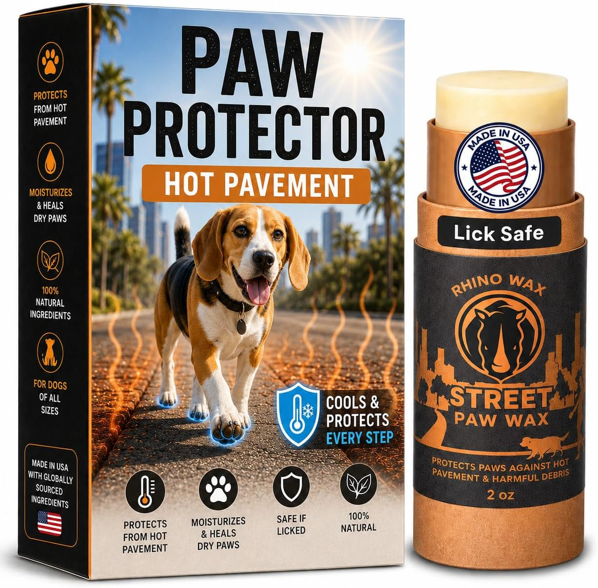 Beach Paw Wax for Dog Beach Essentials, Hot Sand, Rocks & Salt | Protect Dog Paws from Hot Sand, Shells and Beach Terrain with Beach Wax Made for Seaside Adventures and Summer Travel.