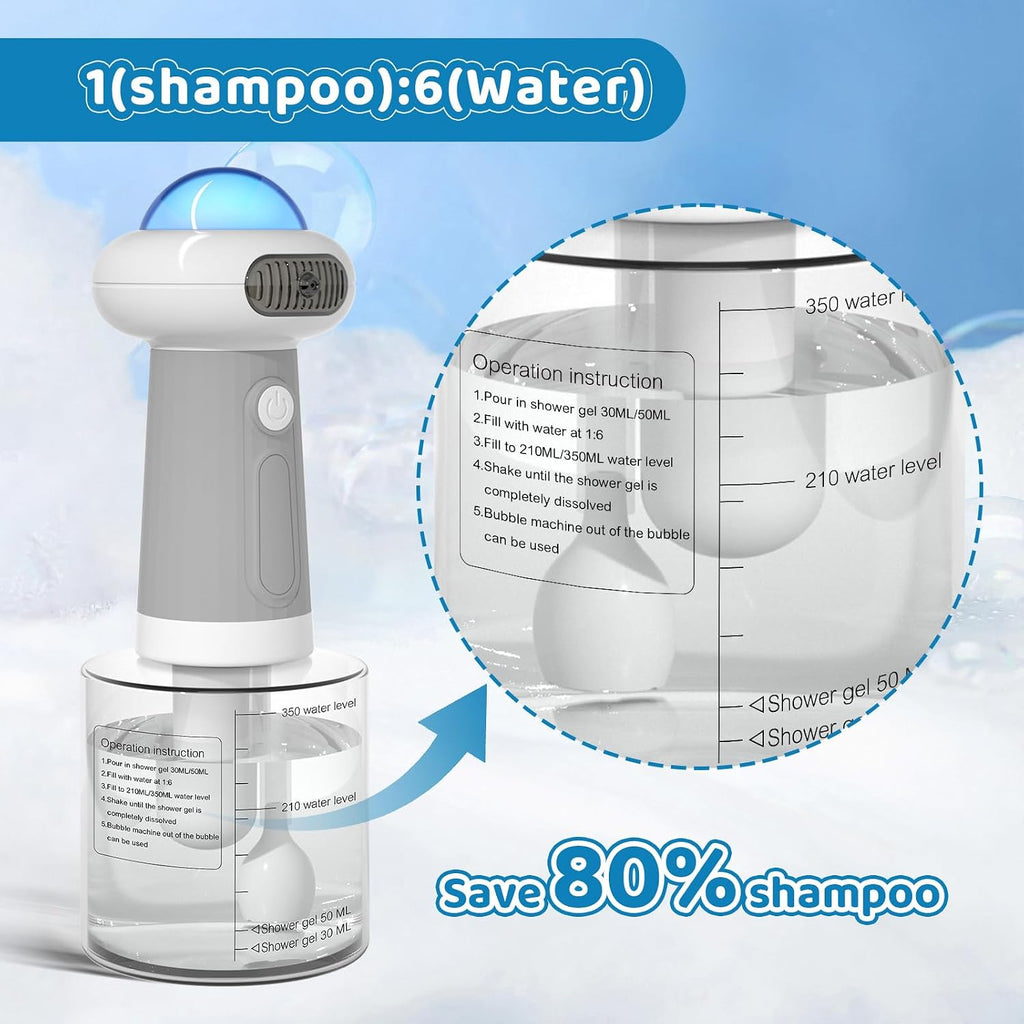 Electric Dog Shampoo Dispenser IPX7 Cat Shampoo Sprayer,Pet Bath Supplies Automatic Foaming Shampoo Dispenser for Dog Deep Cleaing Kitchen Sink Bathroom Grey