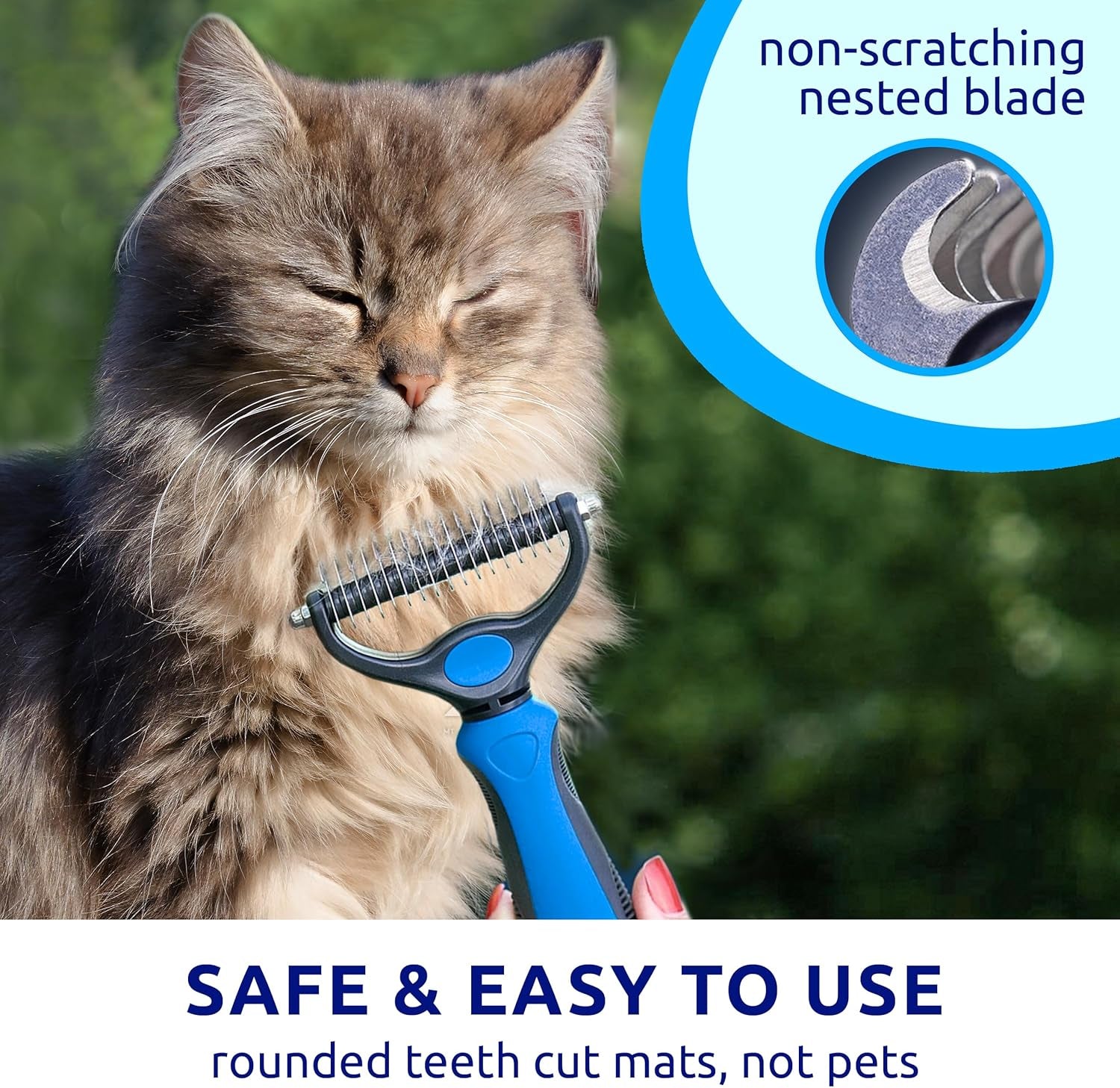 Deshedding Dog Brush for Shedding – Cat Brushes for Indoor Cats, Double-Sided Cat Brush Deshedding & Grooming Tool for Long Haired and Short Haired Dogs, Skin-Friendly