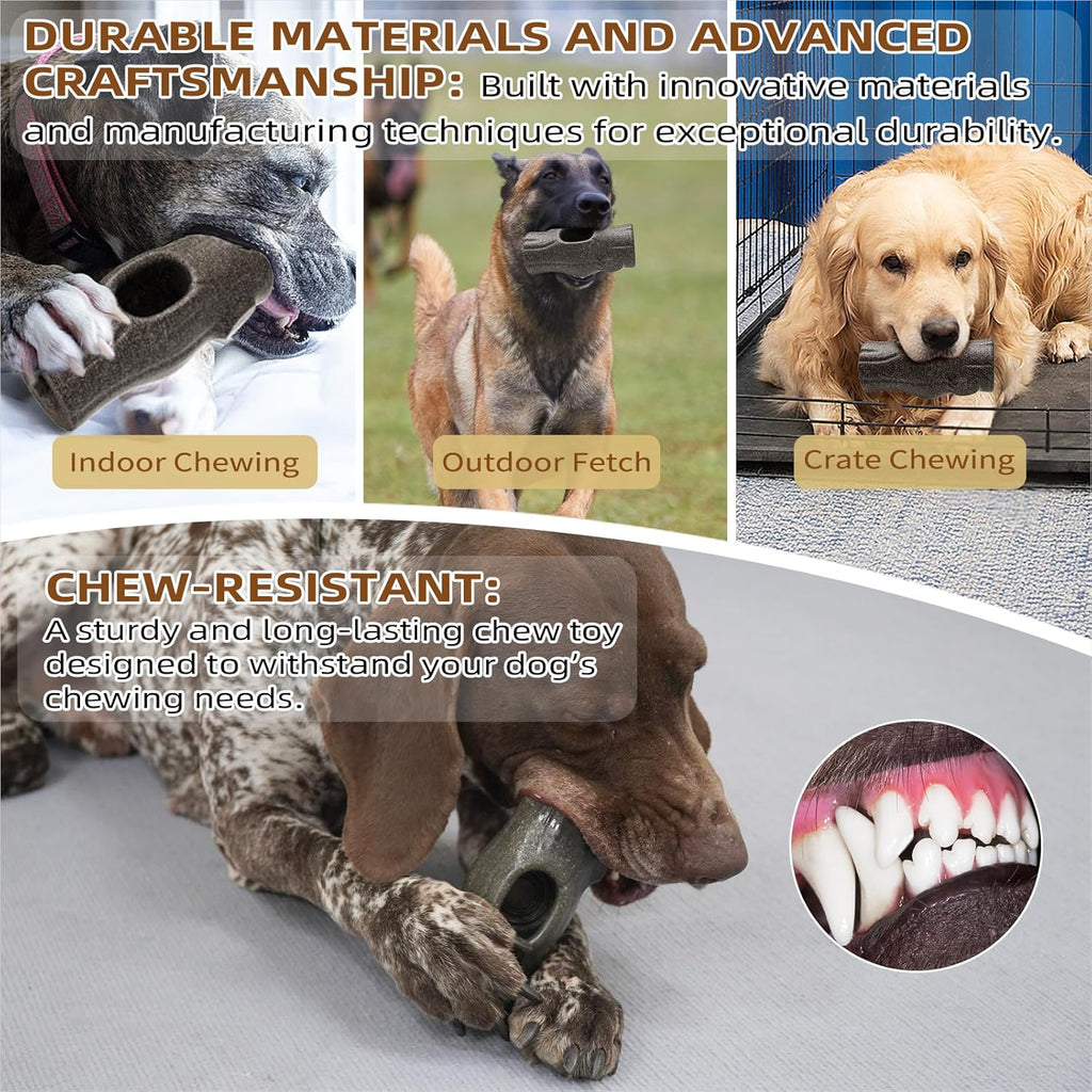 Tree Stump Dog Frozen Treat Toy, Long Lasting Chew & Heavy Duty Treat Dispenser Toy for Large Dogs with Peanut Butter Holder, Non-Toxic Easy Clean Teething Toys for Aggressive Chewers