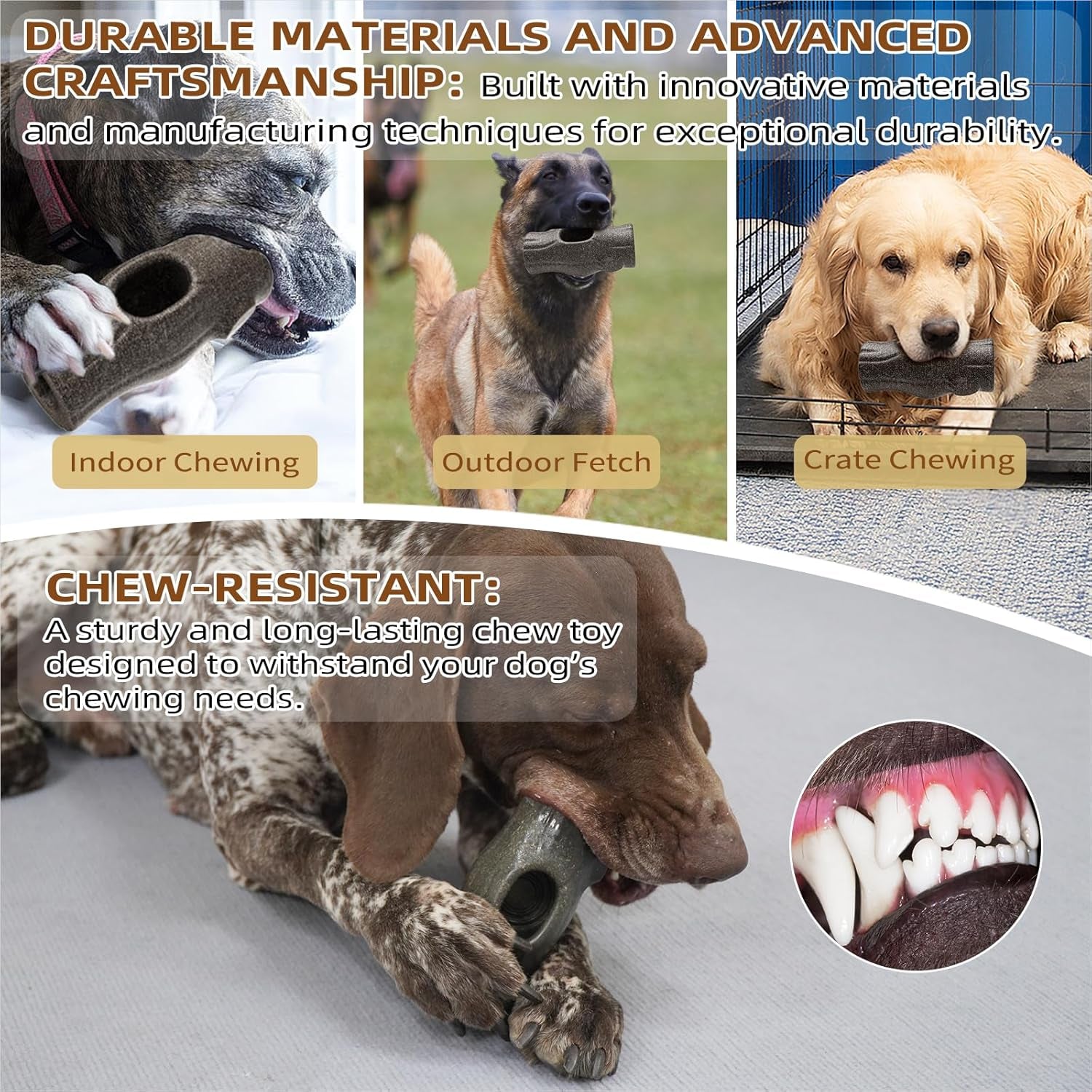 Tree Stump Dog Frozen Treat Toy, Long Lasting Chew & Heavy Duty Treat Dispenser Toy for Large Dogs with Peanut Butter Holder, Non-Toxic Easy Clean Teething Toys for Aggressive Chewers