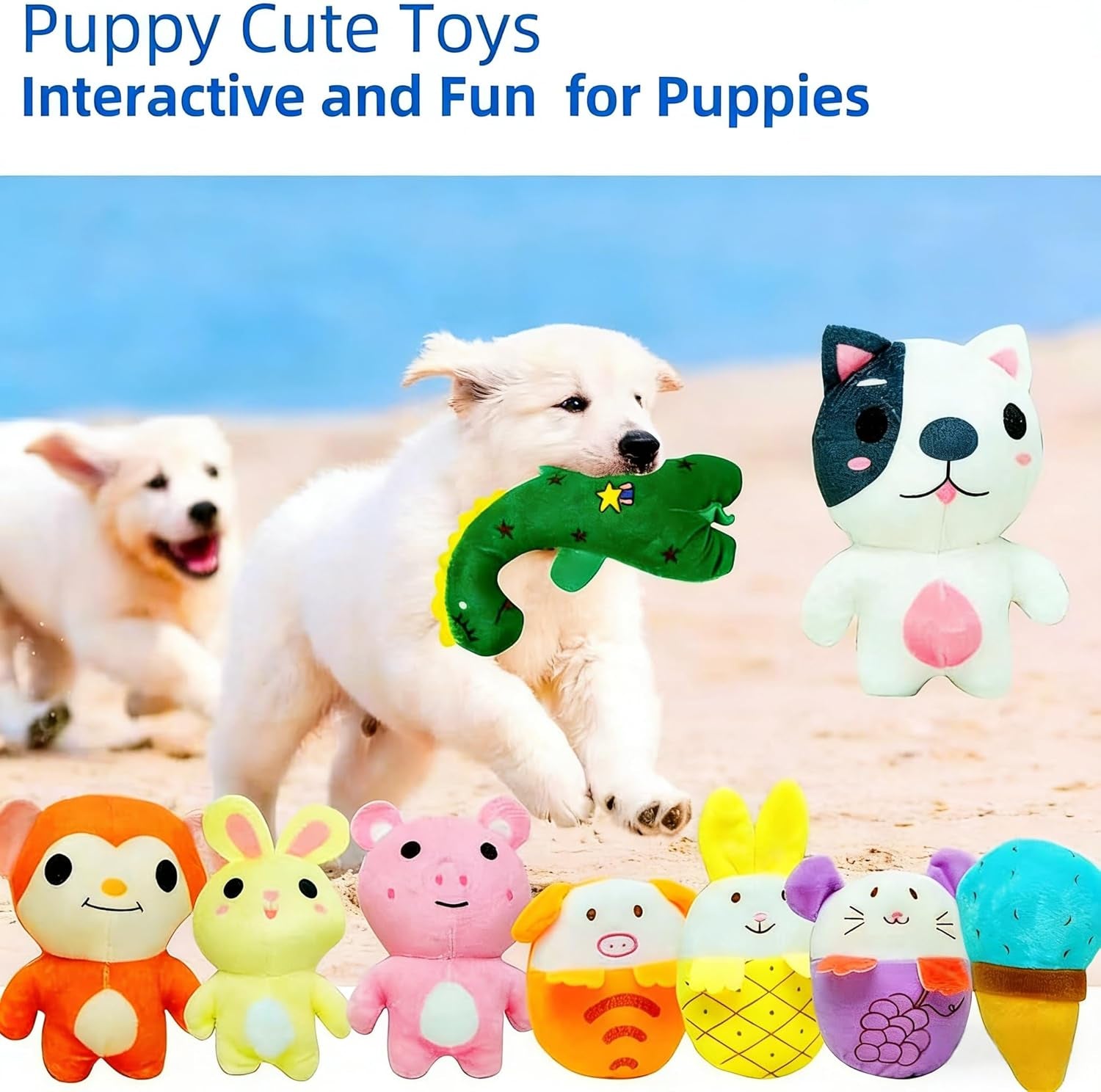 30 Pcs Dog Squeaky Toys, Cute Plush Small Dog Toys with Squeakers, Interactive Puppy Chew Toys for Small Medium Dogs to Keep Them Busy