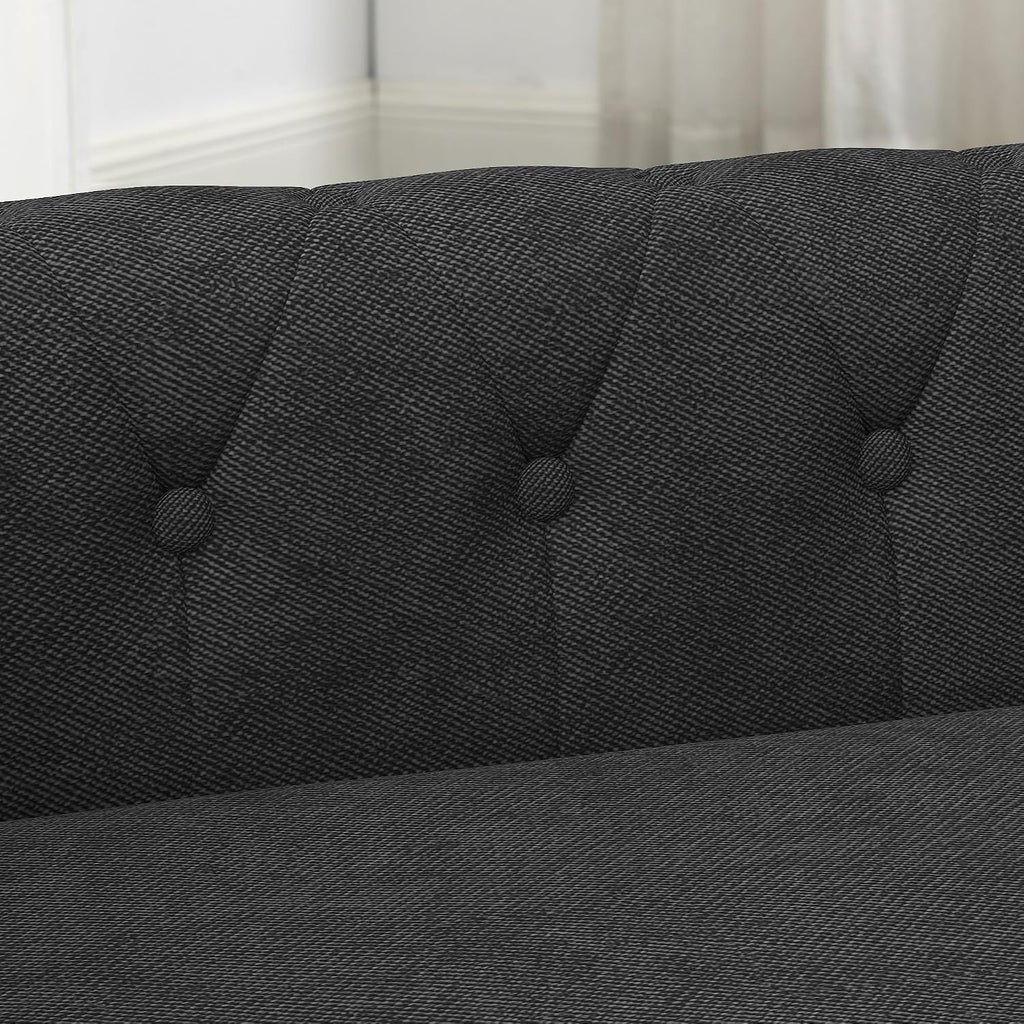 Pet Bed Dog Sofa,39" Pet Couches with Backrest and Armrests,Dog Sofa Bed for Small and Medium-Sized Dogs W/Linen Fabric,Black