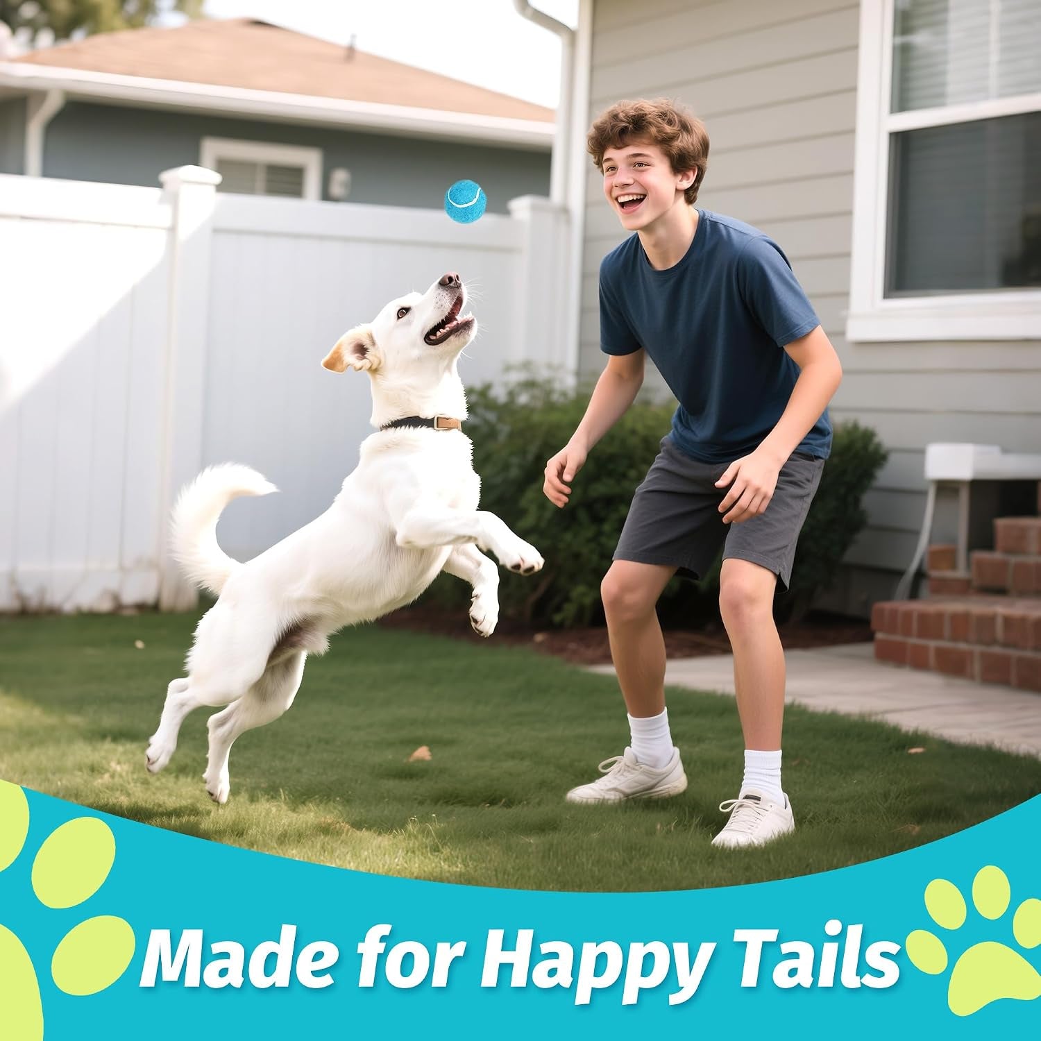 Prime Pets Squeaky Dog Tennis Balls 12 Pack, 2.5” Durable High-Bounce Tennis Balls for Dogs, Dog Ball for Fetch & Training, Outdoor Interactive Dog Toy Ball for Small and Medium Dogs