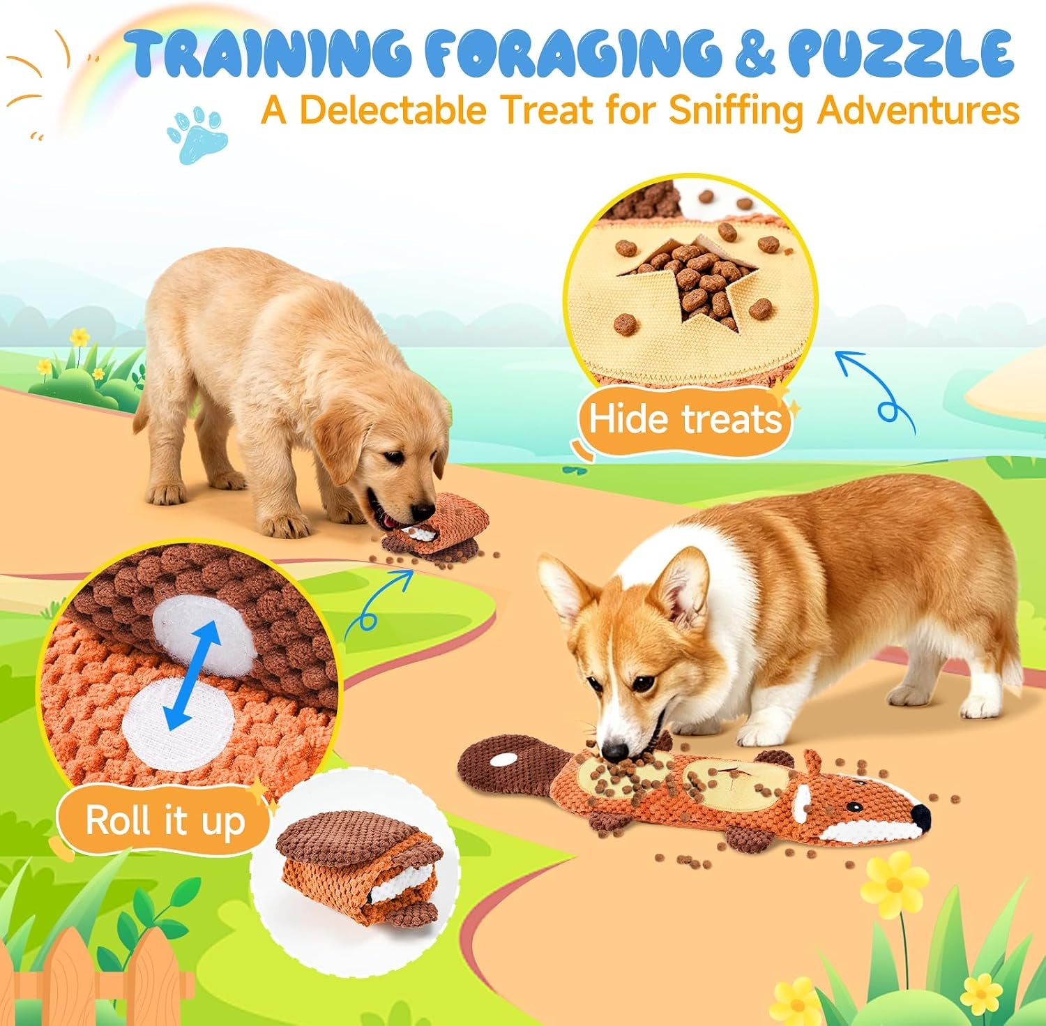 Dog Toys for Aggressive Chewers 2 Pack, No Stuffing Squeaky Chew Toy for Small Medium Breed, Puppy Teething Interactive Dog Toys to Keep Them Busy
