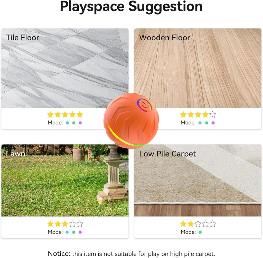 2026 T01 Interactive Dog Toys Dog Ball, Automatic Rolling and Bouncing Moving Dog Toy, Durable and USB Rechargeable, Fun Smart Toy for Puppy, Small, Medium and Large Dogs, Dog Toys to Keep Them Busy