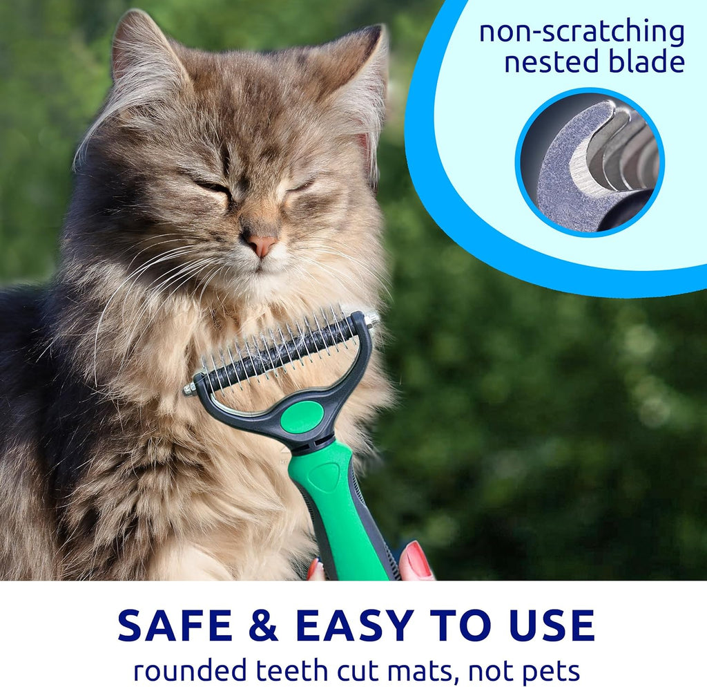Deshedding Dog Brush for Shedding – Cat Brushes for Indoor Cats, Double-Sided Cat Brush Deshedding & Grooming Tool for Long Haired and Short Haired Dogs, Skin-Friendly