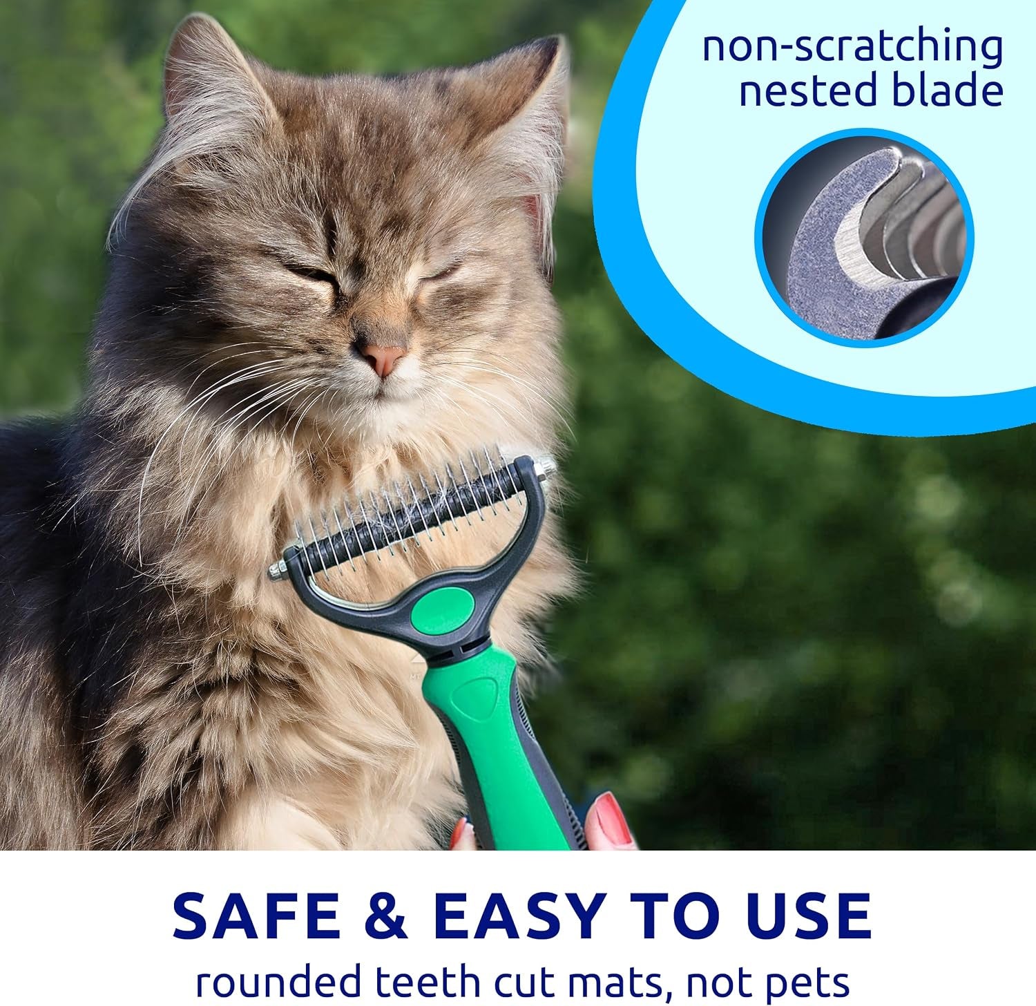 Deshedding Dog Brush for Shedding – Cat Brushes for Indoor Cats, Double-Sided Cat Brush Deshedding & Grooming Tool for Long Haired and Short Haired Dogs, Skin-Friendly