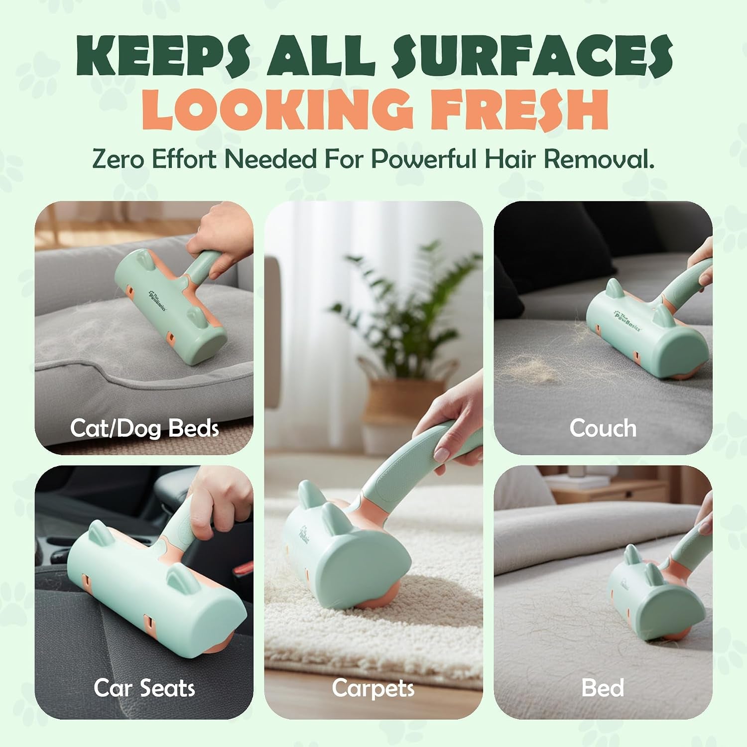 Pet Hair Remover Roller - Reusable Lint Roller for Dog and Cat Hair, Easy to Clean Electrostatic Pet Hair Removal Tool with Ergonomic Grip for Bedding, Couch, Carpet and Car Interiors