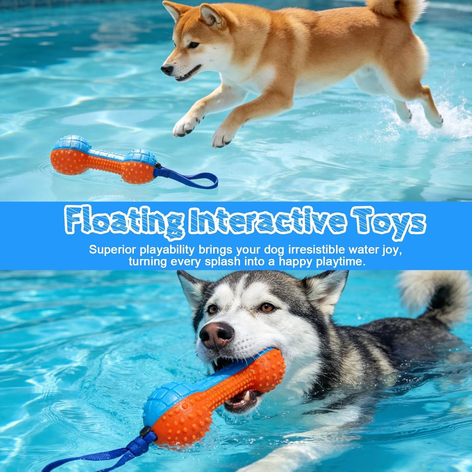 Floating Dog Water Pool Toys - 4 Pack Interactive Water Retrieving Fetch Speaky Chew Toy for Small Medium Large Dogs, Durable Dog Chew Toys for Summer Essentials Outdoor Beach Yard