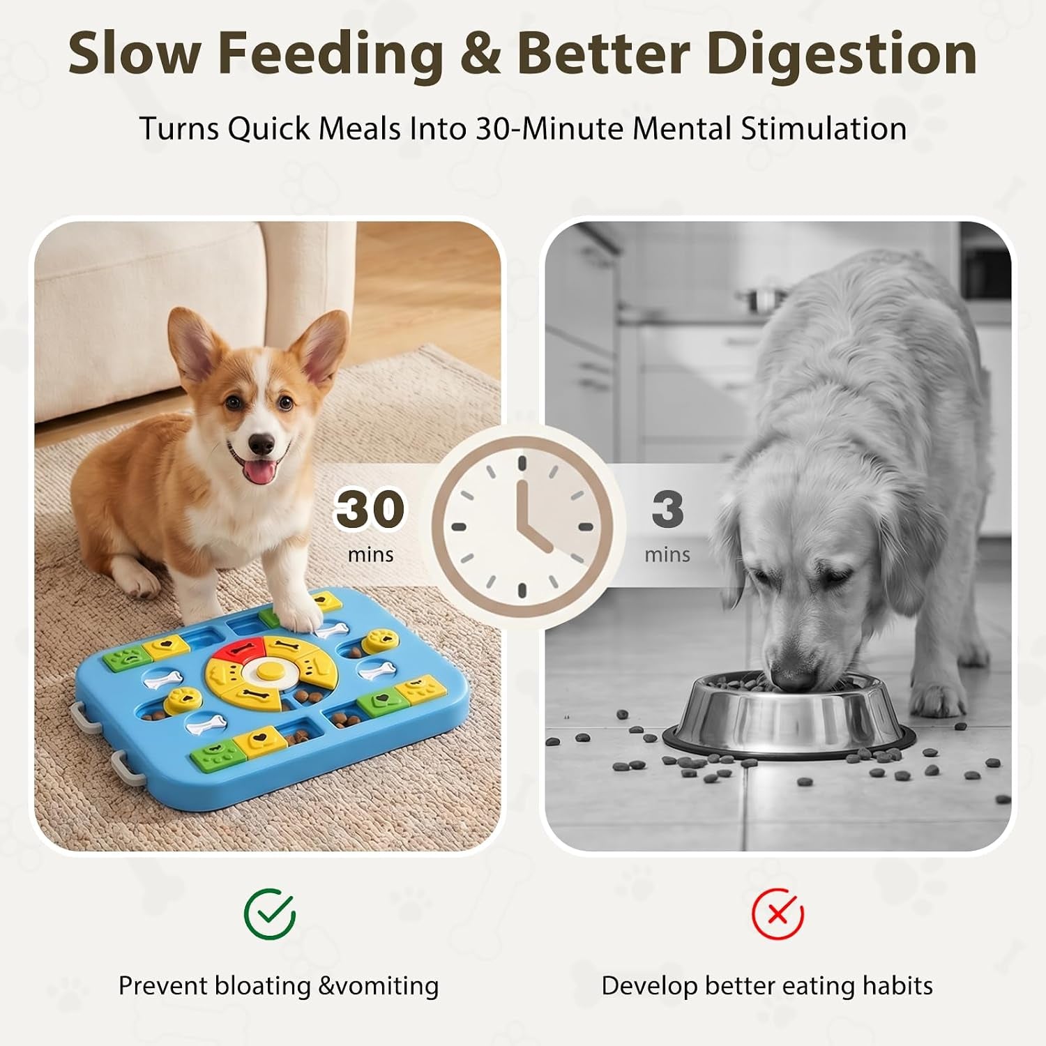 Dog Puzzle Toy, Treat Dispensing Dog Enrichment Toys, Blue | Interactive IQ Brain Stimulation, Slow Feeder Treat Dispenser, Non-Slip Durable, for Small Medium Large Dogs Cats Puppies