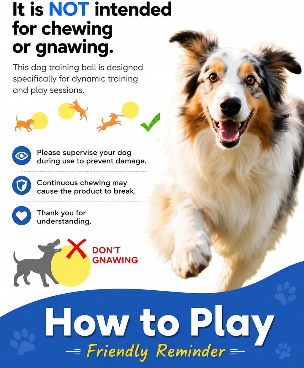 10/18/22" Herding Ball for Dogs Durable Tear Resistant Inflatable Jumbo Calming Toy Heavy Duty Handle Cover Pump Outdoor Play Exercise Training Large Breeds Border Collie Cattle Dog Waterproof (22IN)