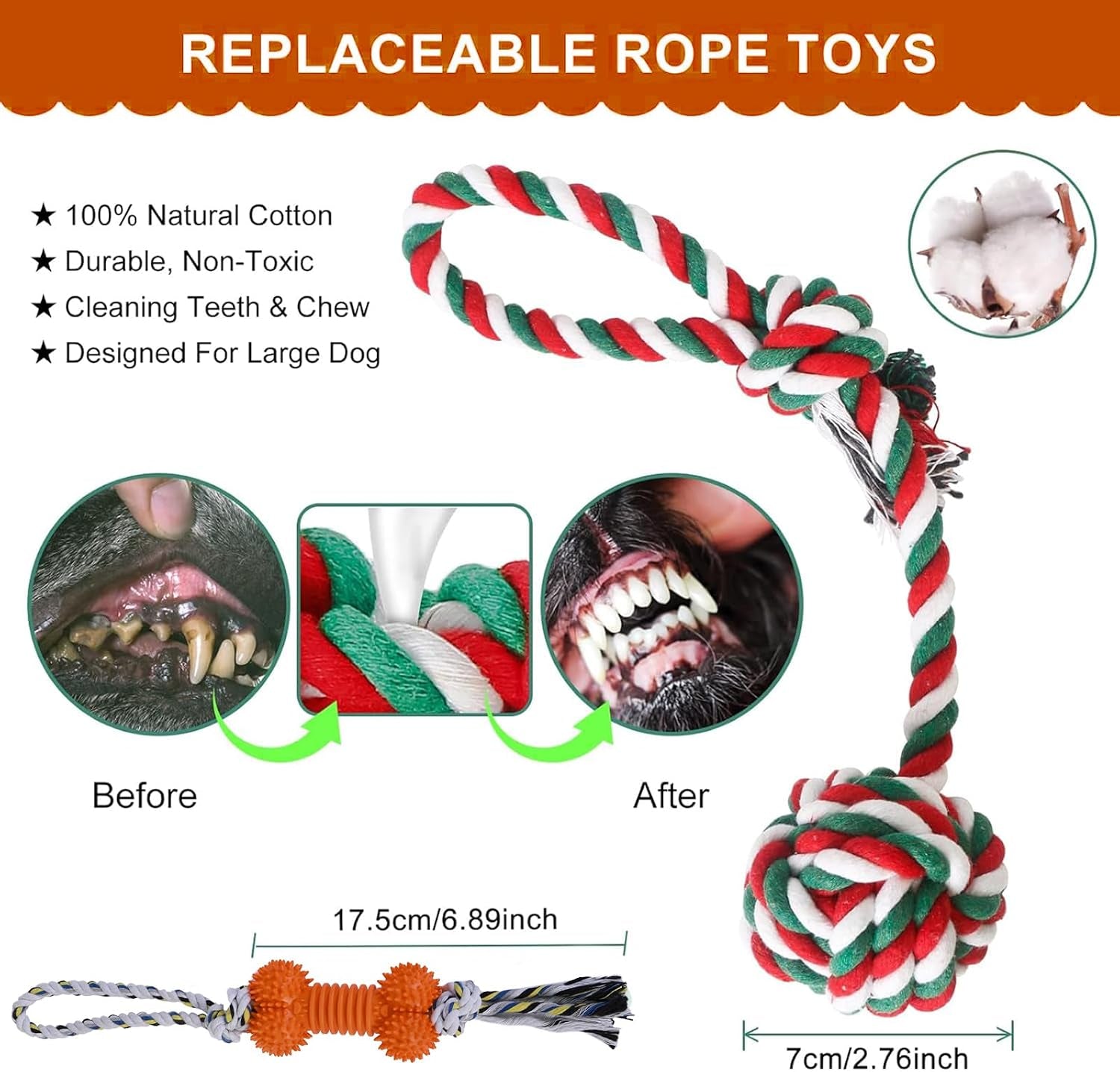 Dog Rope Toys,Dog Outdoor Bungee Solo Hanging Toy,Tether Tug of War Dog Toys for Pitbull Small Large Aggressive Chewers Dogs to Exercise