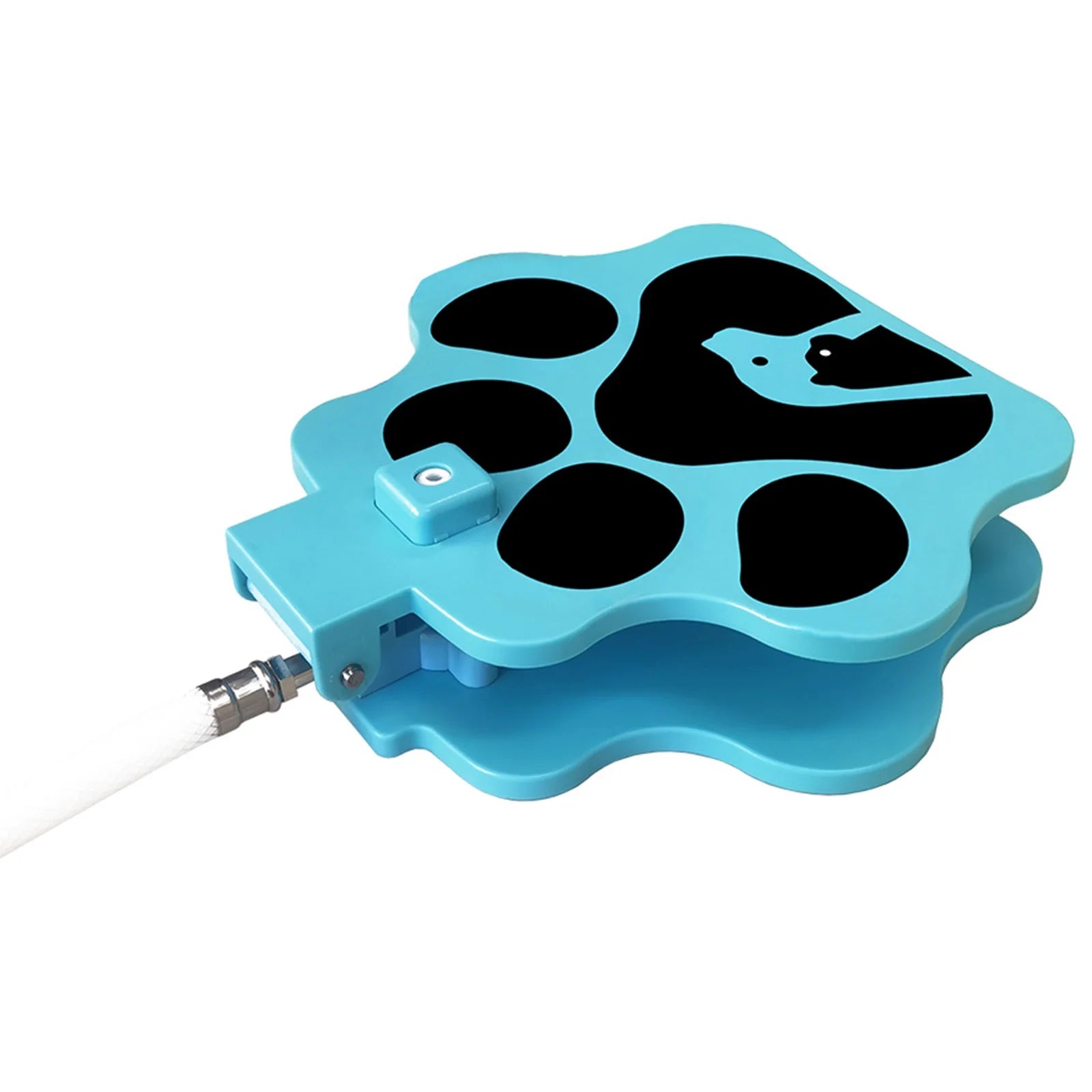 Dog Water Fountain and Sprinkler, Outdoor Pet Dog Step on Water Dispenser with Hose, Multifunctional Paw Activated Drinking Fountain, Garden Sprinkler Toy, Blue