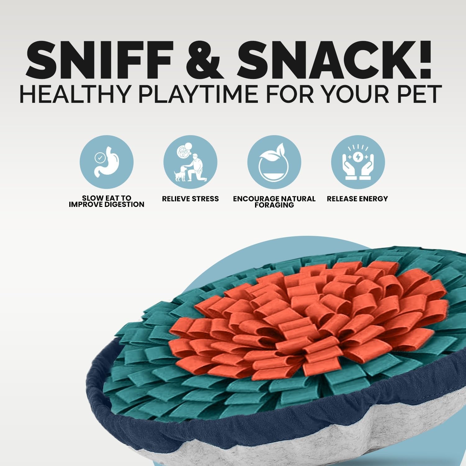 Snuffle Mat for Dogs - Adjustable Interactive Puzzle Toy for Large & Small Breed Slow Feeder for Mental Stimulation & Stress Relief Encourages Natural Foraging Ideal for Indoor & Outdoor Use