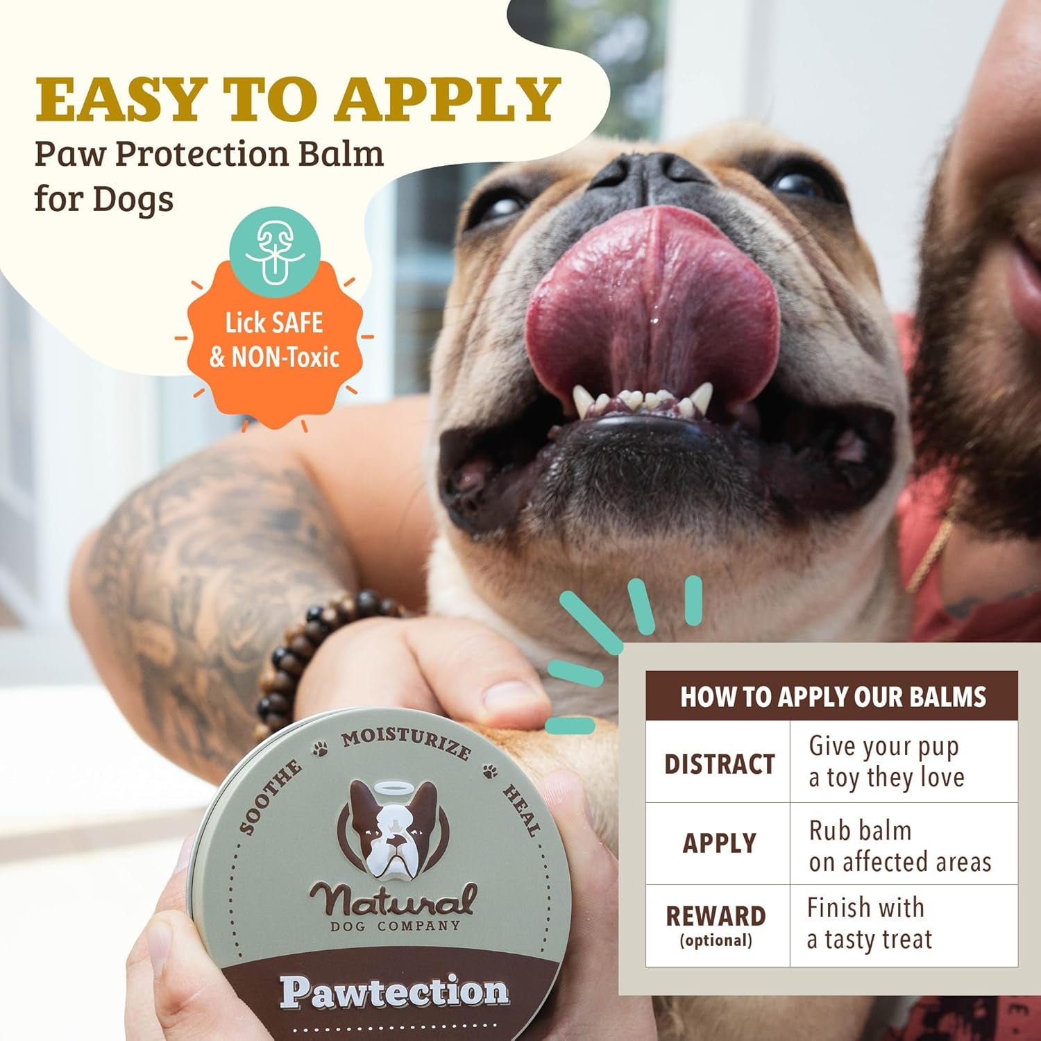 Pawtection Dog Paw Wax, 2 Oz Tin | Hot Pavement Protection, Sand, Asphalt & Trails, Waxy Barrier Balm, Non-Toxic & Lick Safe, Summer Walks, Hiking & Beach Days