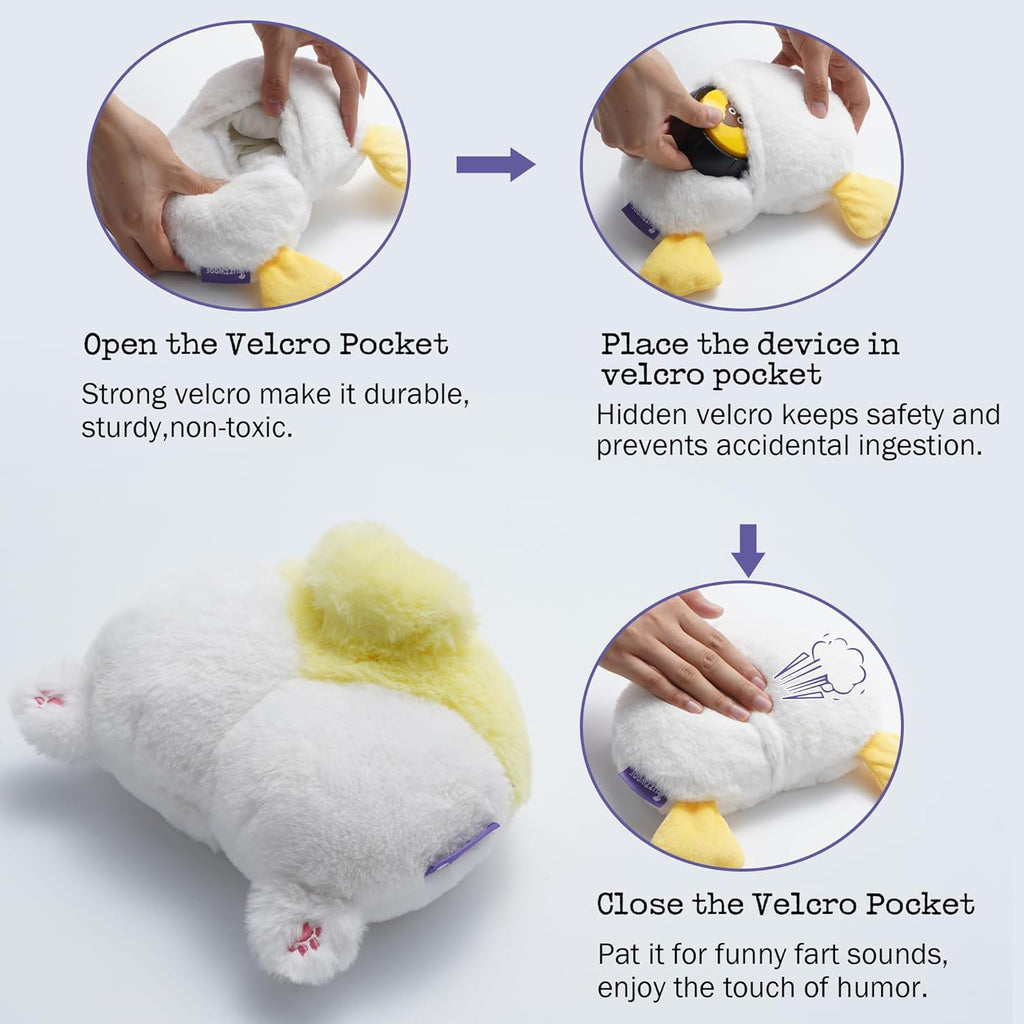 Duck Butt Funny Puppy Dog Toys, Hilarious Duck-Posterior Plush Dog Toy Emit Humorous Puff Sounds, Cute Stuffed Puppy Toys for Small Medium Large Dogs Accompany and Anxtiety Relief