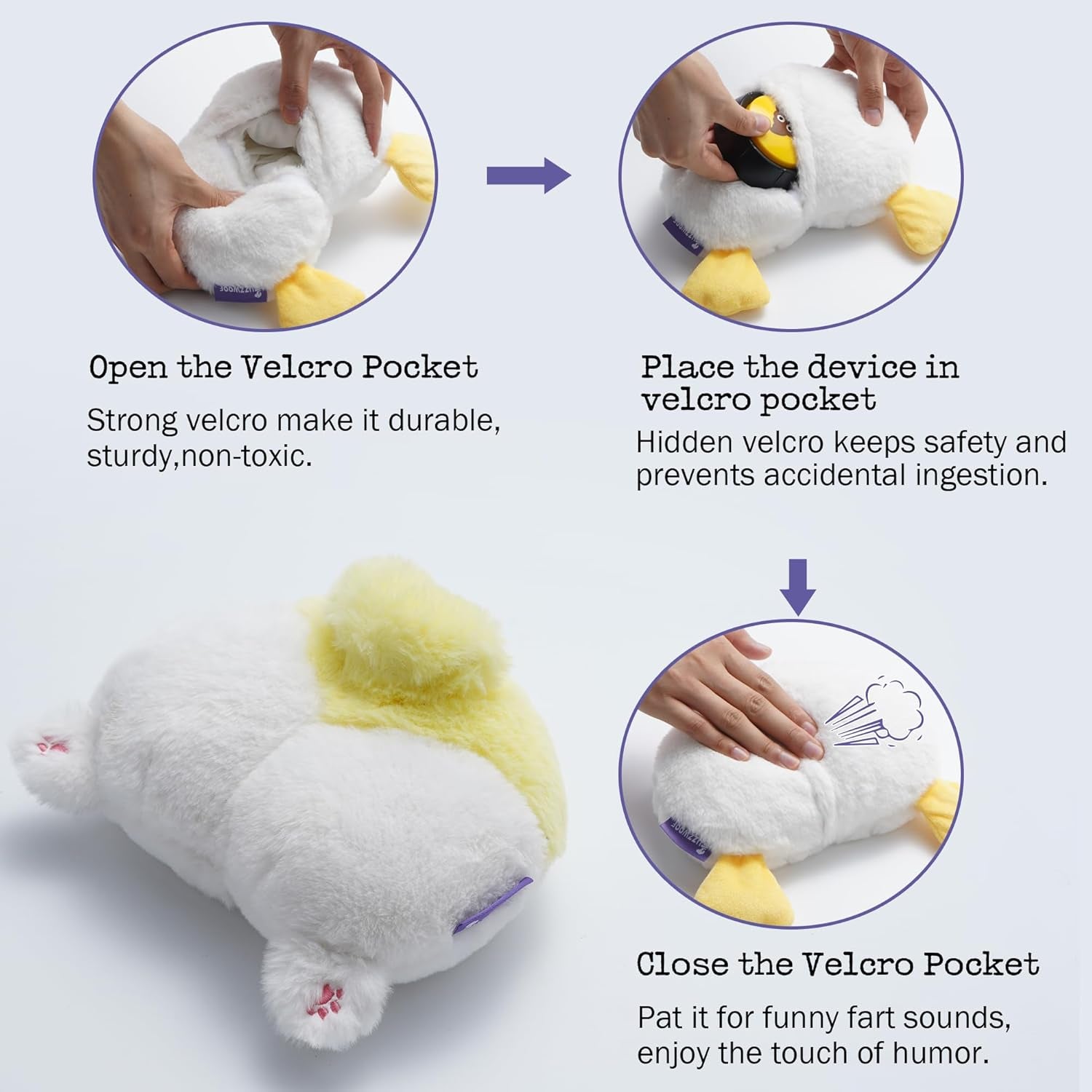 Duck Butt Funny Puppy Dog Toys, Hilarious Duck-Posterior Plush Dog Toy Emit Humorous Puff Sounds, Cute Stuffed Puppy Toys for Small Medium Large Dogs Accompany and Anxtiety Relief