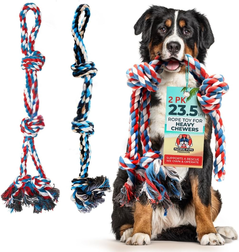 Large Dog Rope Toy for Large Dogs - 23.5" Dog Tug of War Toy - Durable Big Pull Rope for Aggressive Chewers & Teething Puppies
