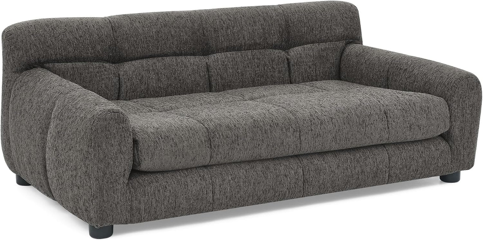 38" Dog Couch, Comfortable Dog Sofa Bed with Backrest and Armrests for Medium and Large Dogs, Linen Cozy Soft Cushion Pet Bed,Dark Gray