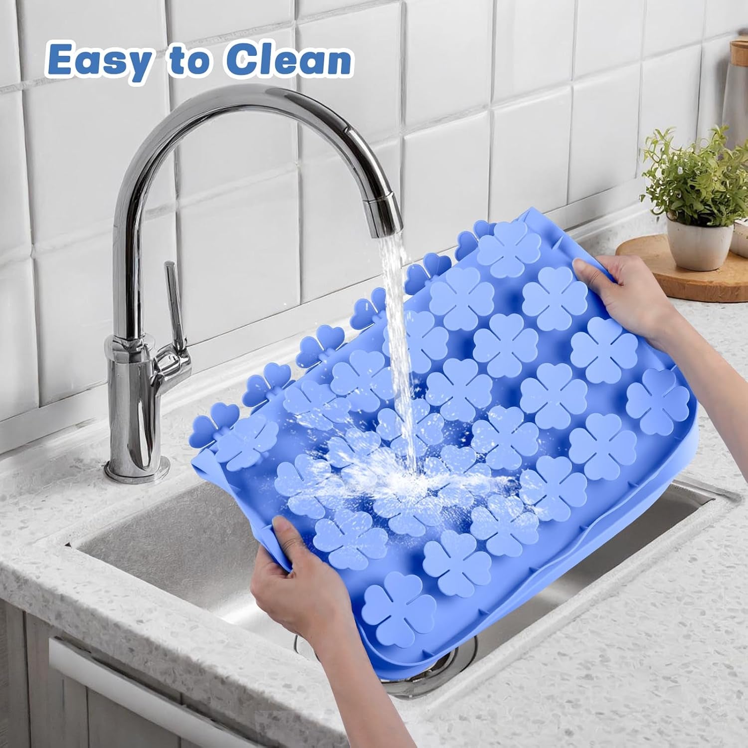 Dog Lick Mat, 23.6"X 15.7" Large Silicone Snuffle Mat with Suction Cups, Slow Feeder for Small Medium Large Dogs Slow Eating, Boredom Reducer (Blue)