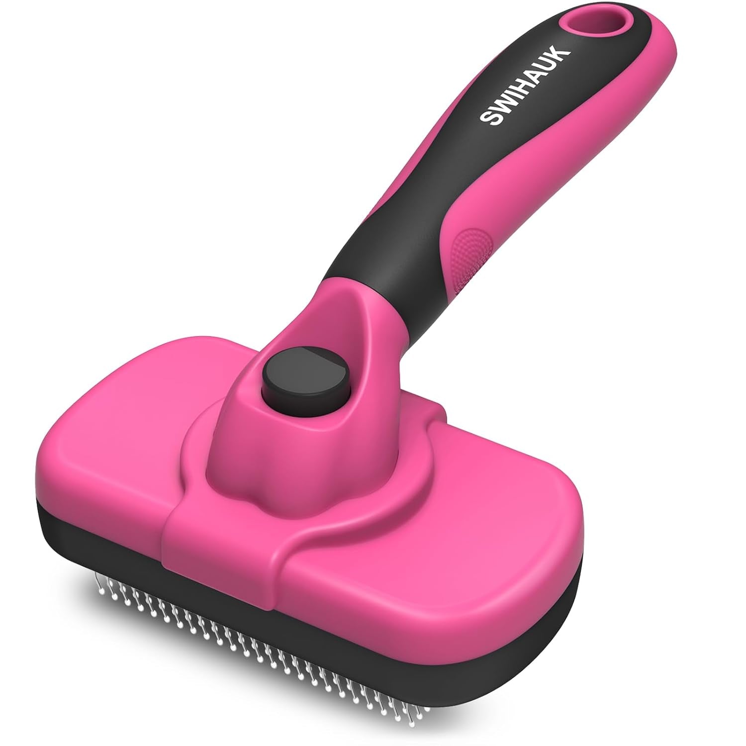 Self Cleaning Slicker Brush for Dogs & Cats, Skin Friendly Pet Grooming for Shedding, Deshedding, and Hair Removal - Puppy Brush for Long Haired Pets, Pet Supplies, Purple