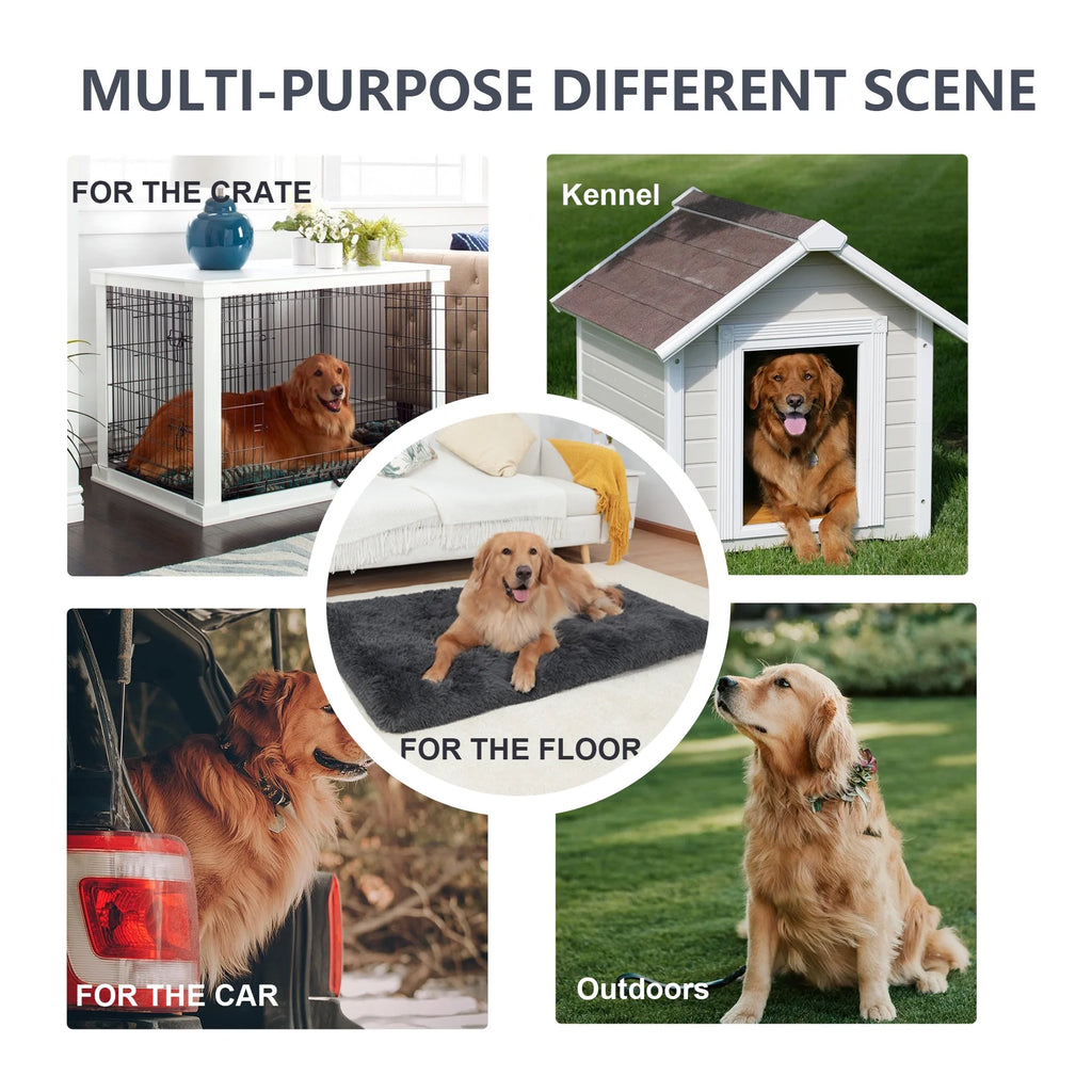42"X28" Plush Dog Crate Beds for Large Dogs，Washable Pet Kennel Pillow Soft Dog Pad