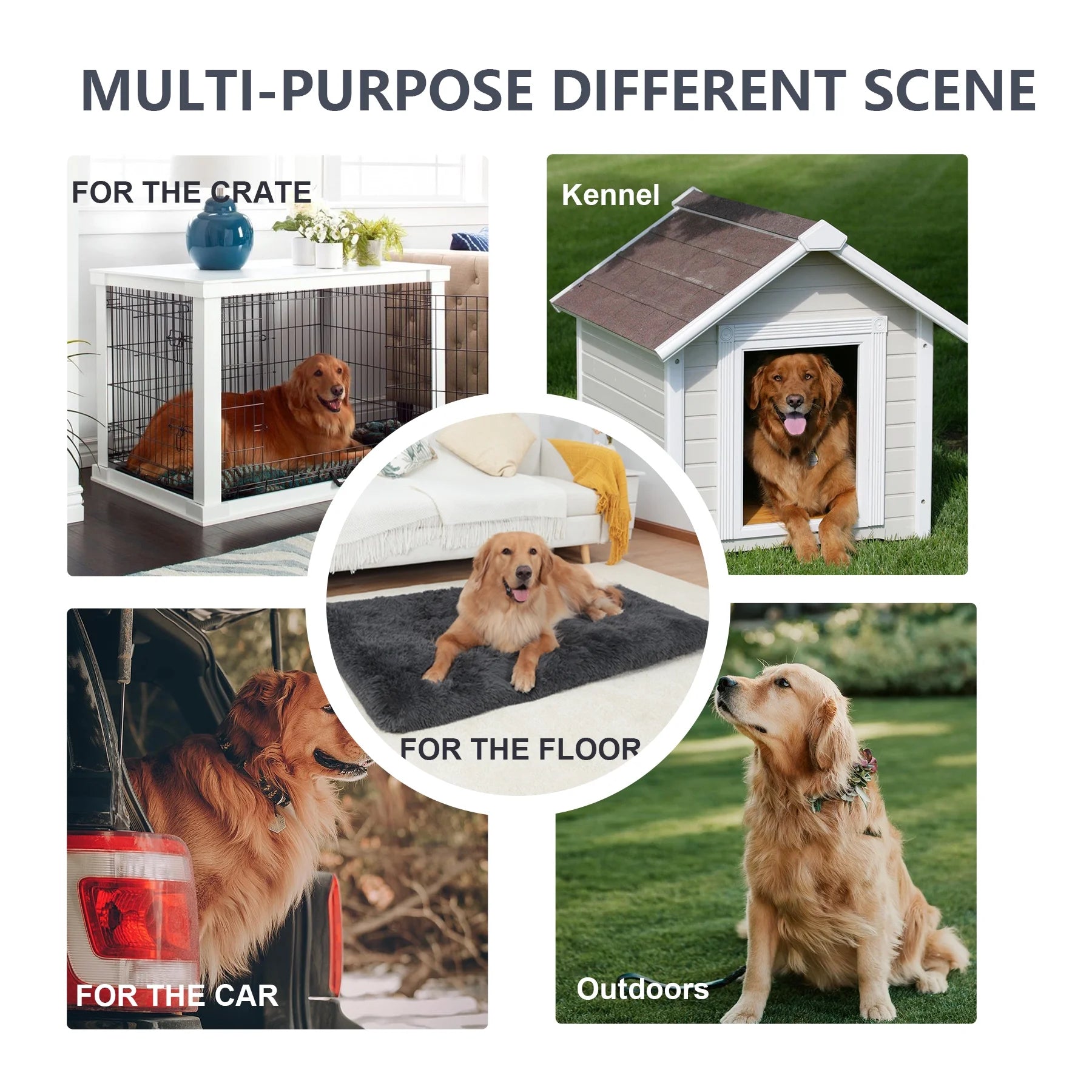 42"X28" Plush Dog Crate Beds for Large Dogs，Washable Pet Kennel Pillow Soft Dog Pad