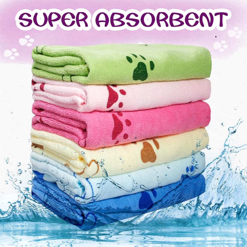 30 Pcs Dog Towels for Drying Dogs Bulk 20 X 40 Inch Quick Drying Pet Bath Towels Colorful Pet Grooming Towel Absorbent Microfiber Towel for Small Medium Large Dog Puppy Cat (Multicolor)