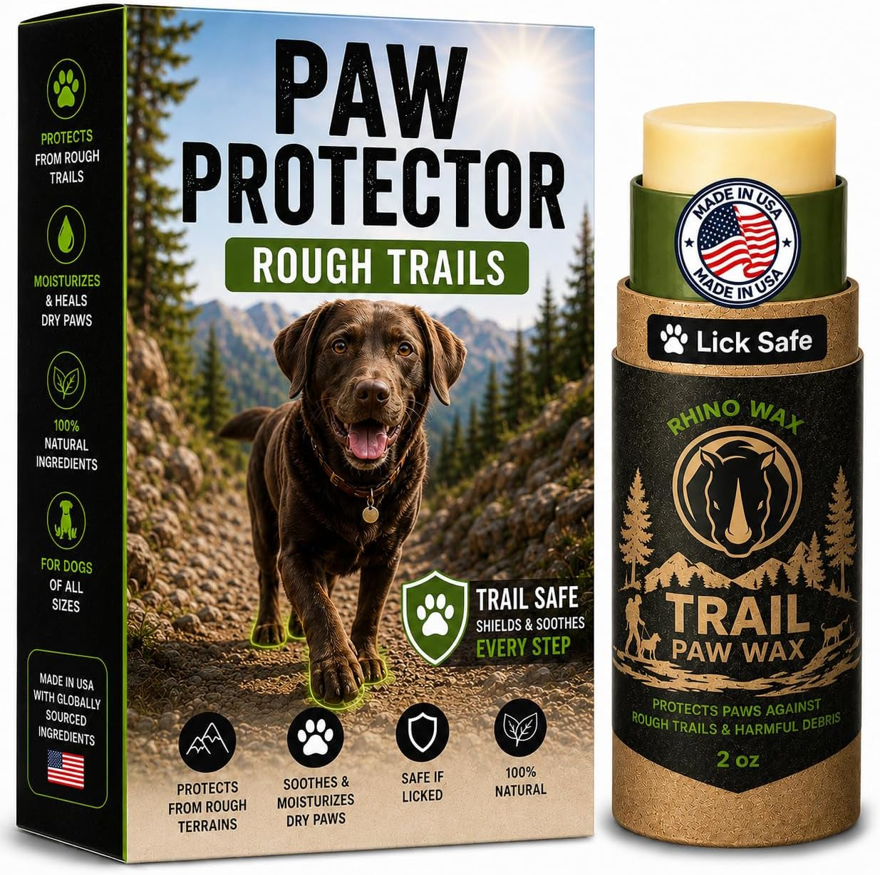 Beach Paw Wax for Dog Beach Essentials, Hot Sand, Rocks & Salt | Protect Dog Paws from Hot Sand, Shells and Beach Terrain with Beach Wax Made for Seaside Adventures and Summer Travel.