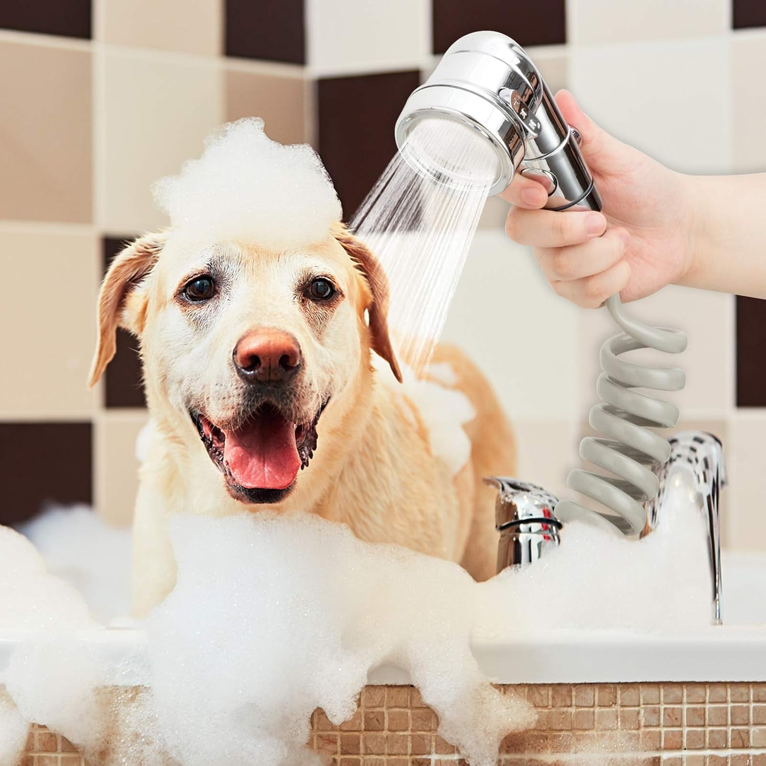Sink Faucet Sprayer Attachment Hair Pet Rinser Showerhead with Stop Water-Saving Function