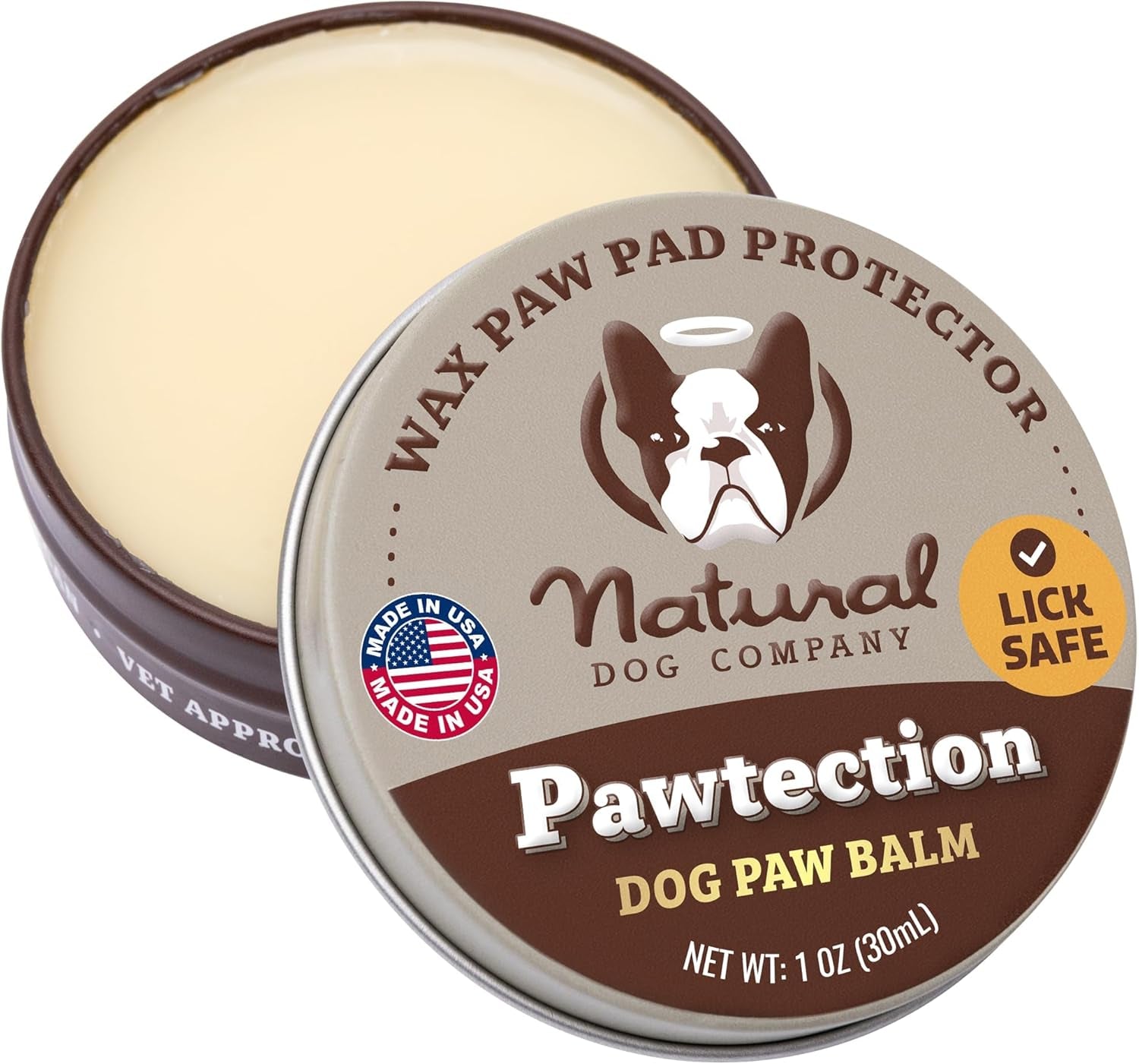 Pawtection Dog Paw Wax, 2 Oz Tin | Hot Pavement Protection, Sand, Asphalt & Trails, Waxy Barrier Balm, Non-Toxic & Lick Safe, Summer Walks, Hiking & Beach Days