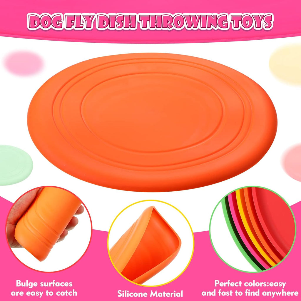 15 Pack Dog Flying Disc Silicone Puppy Flyer Toy Soft Dog Floating Saucer Indestructible React Faster Training Interactive Toys for Small Medium Puppy Outdoor Sport, 5 Colors