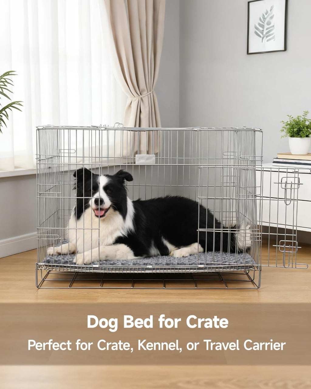 XL Dog Bed for Crate Pad, High Resilience Foam Mat Bed, 41X27, Dark Grey | Kennel Mat Pet Bed for Large Dogs, Supportive, Non-Slip Bottom, Lightweight & Portable, Washable, Suit for Travel, Trunk