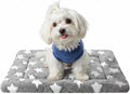 Dog Bed Mat, Reversible Dog Crate Pad for Small Medium Dogs & Cats, Soft Washable Kennel Mat with Non-Slip Bottom, Lightweight Pet Bed for Crate, Cage, Home and Travel(Gray Star, 24" L*18" W*1.5" Th)