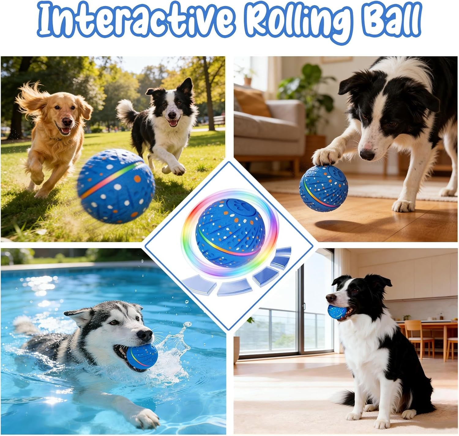 Interactive Dog Ball Automatic Motion Activated 3 Modes | Motion Activated Rolling & Bouncing, Durable ETPU Dog Toy for Small Dogs, Keeps Dogs Busy & Reduces Boredom